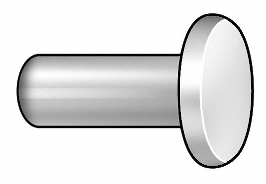 Rivet Flat 3/8 Dia 5/8 In L PK25
