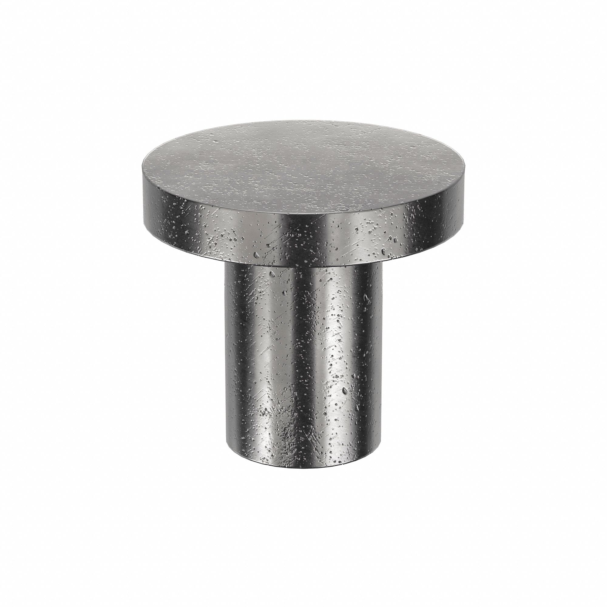 Solid Rivet, 3/16 in L, Flat, PK775: Inch, Flat, 0.125 in Shank Dia, 15/64 in Overall Lg, Steel, 775 PK