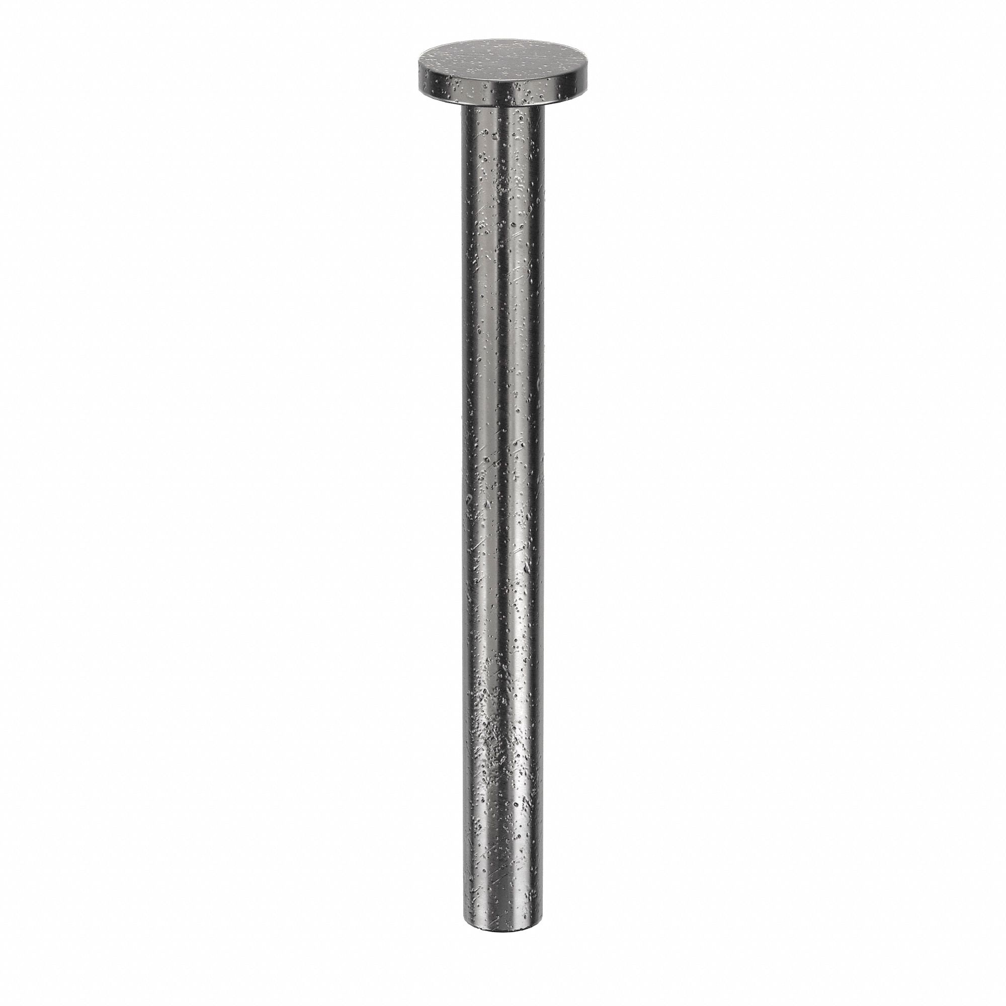 Solid Rivet, 2 in L, Flat, PK55: Inch, Flat, 0.1875 in Shank Dia, 2 1/16 in Overall Lg, Steel, 55 PK