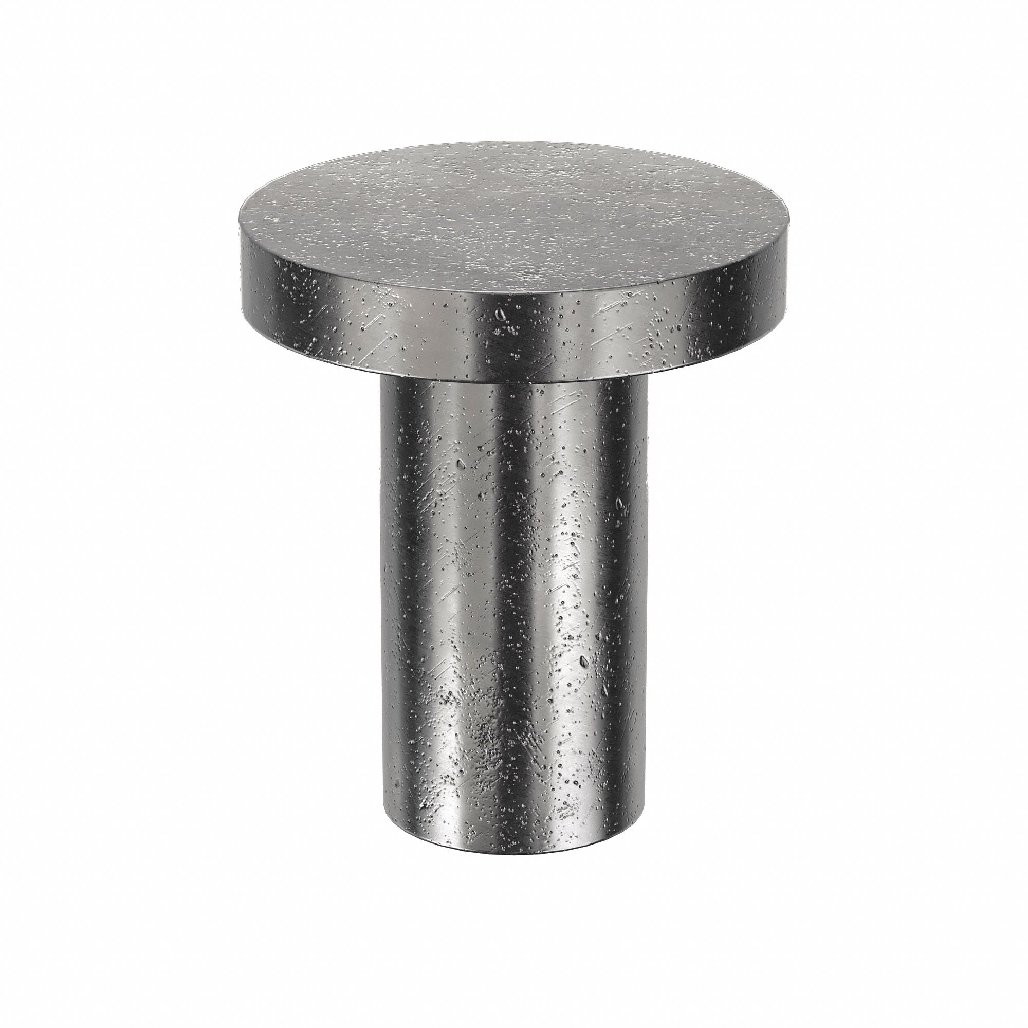 Solid Rivet, 1/2 in L, Flat, PK80: Inch, Flat, 0.25 in Shank Dia, 37/64 in Overall Lg, Steel, 80 PK