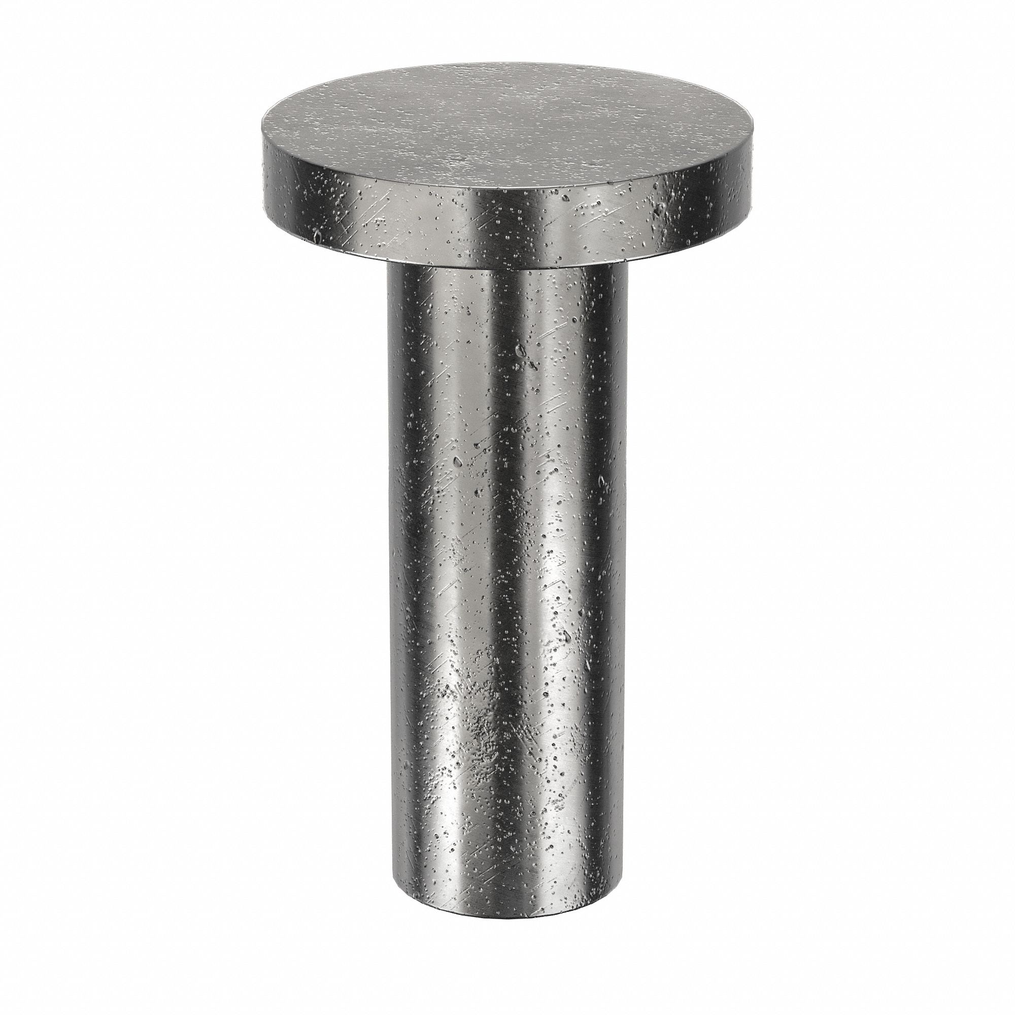 Solid Rivet, 3/4 in L, Flat, PK65: Inch, Flat, 0.25 in Shank Dia, 53/64 in Overall Lg, Steel, 65 PK