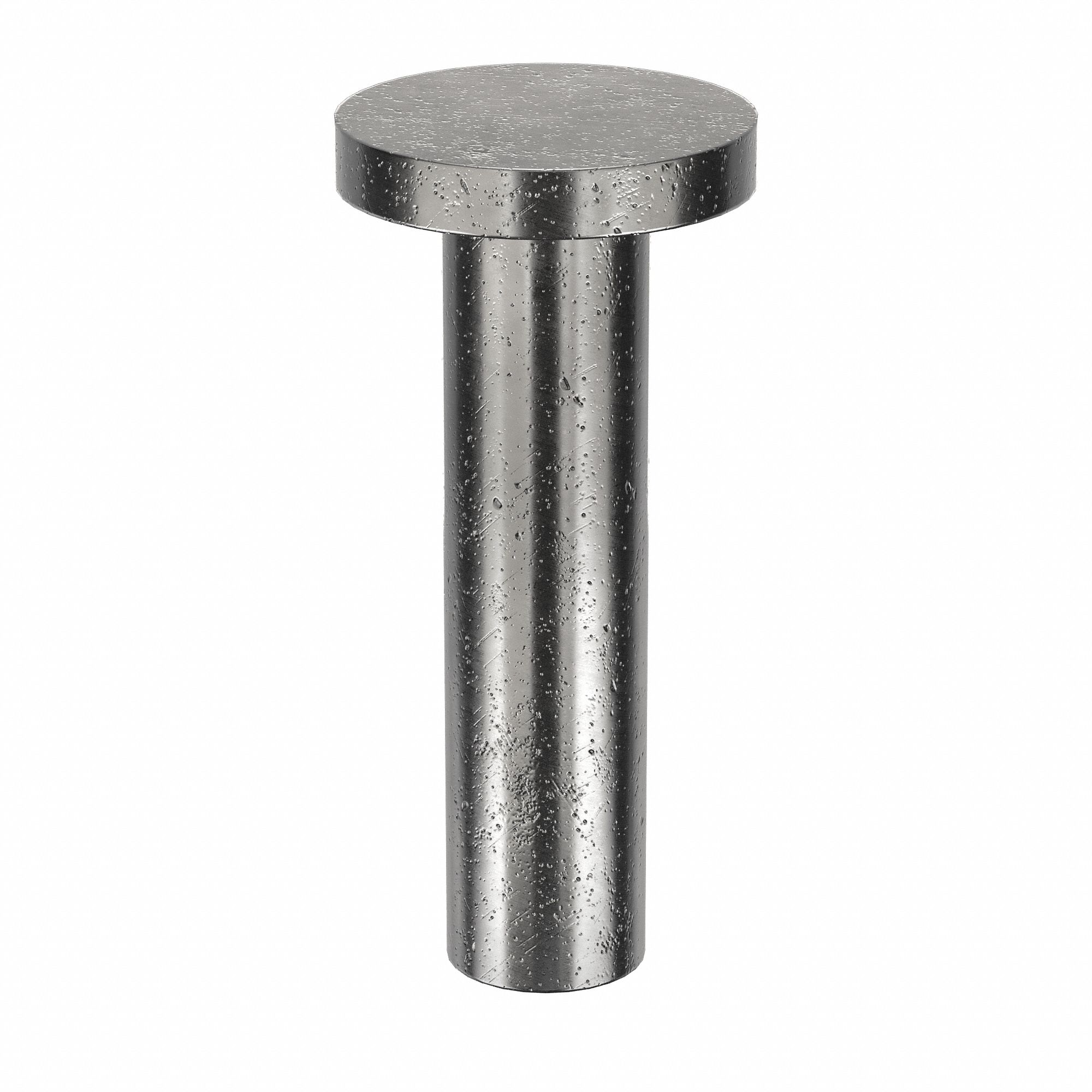Solid Rivet, 1 in L, Flat, PK50: Inch, Flat, 0.25 in Shank Dia, 1 5/64 in Overall Lg, Steel, 50 PK