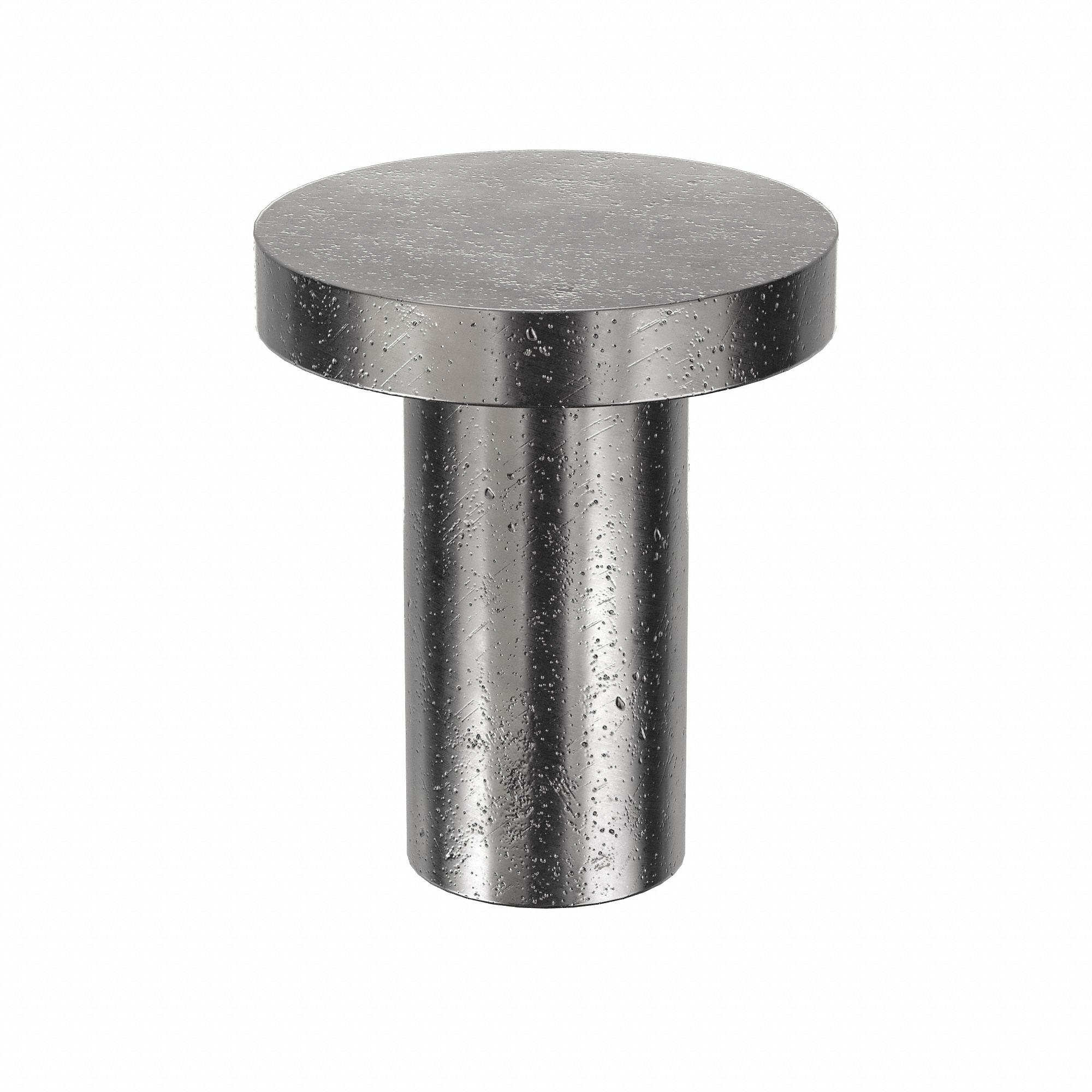 Solid Rivet, 1 1/2 in L, Flat, PK35: Inch, Flat, 0.25 in Shank Dia, 37/64 in Overall Lg, Steel, 35 PK
