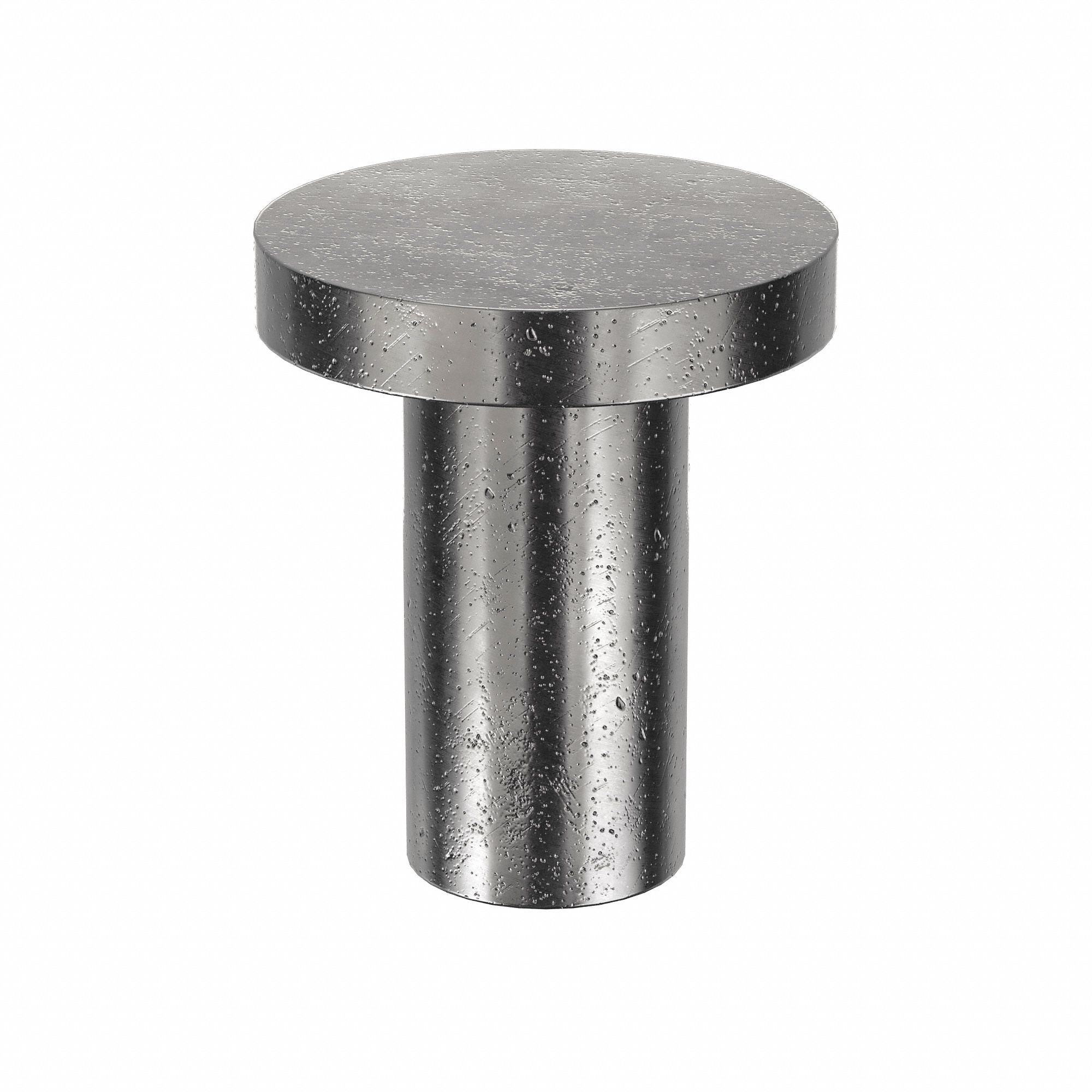 Solid Rivet, 5/8 in L, Flat, PK40: Inch, Flat, 0.3125 in Shank Dia, 47/64 in Overall Lg, Steel, 40 PK