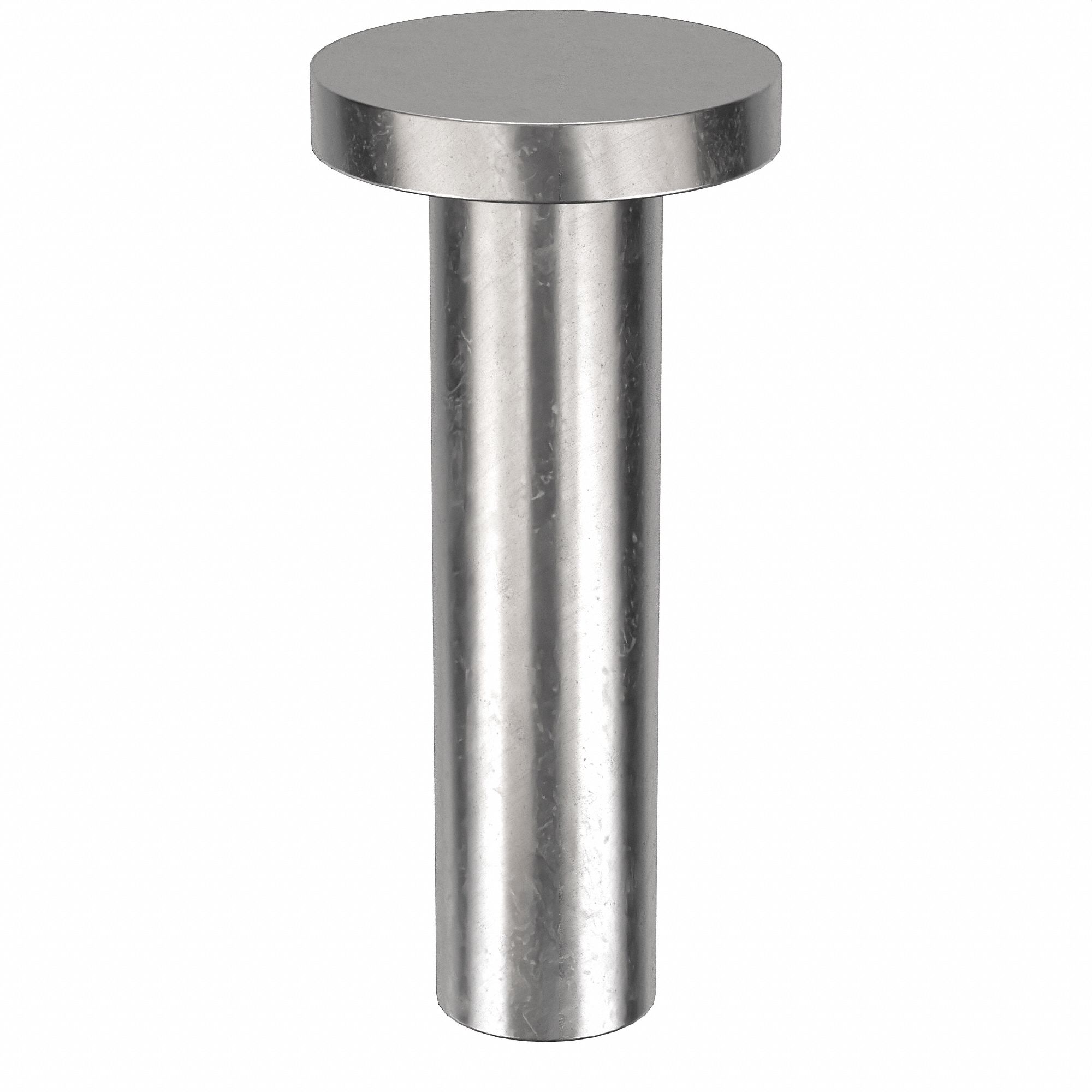 Solid Rivet, 1/2 in L, Flat, PK100: Inch, Flat, 0.125 in Shank Dia, 35/64 in Overall Lg, 300, 100 PK