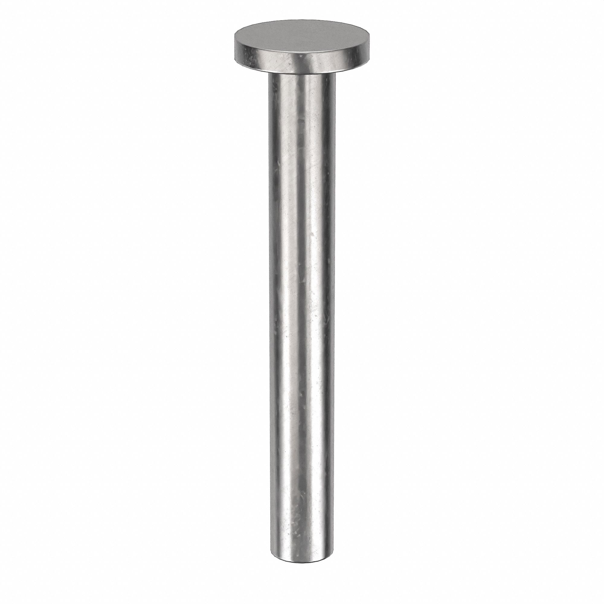 Solid Rivet, 1 in L, Flat, PK100: Inch, Flat, 0.125 in Shank Dia, 1 3/64 in Overall Lg, 300, 100 PK