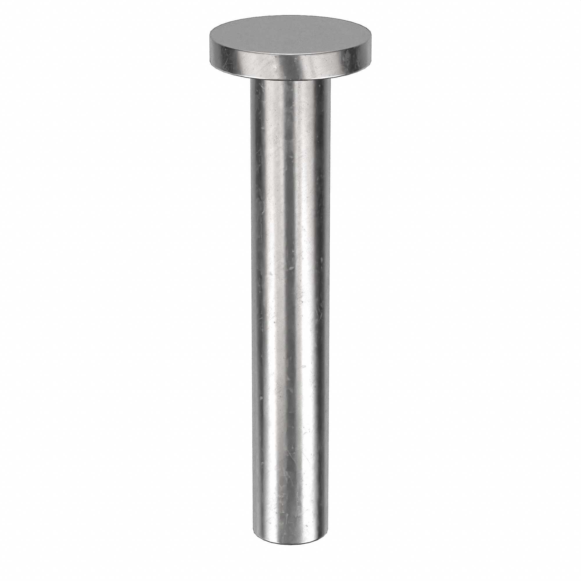 Solid Rivet, 1 in L, Flat, PK100: Inch, Flat, 0.1562 in Shank Dia, 1 3/64 in Overall Lg, 300, 100 PK