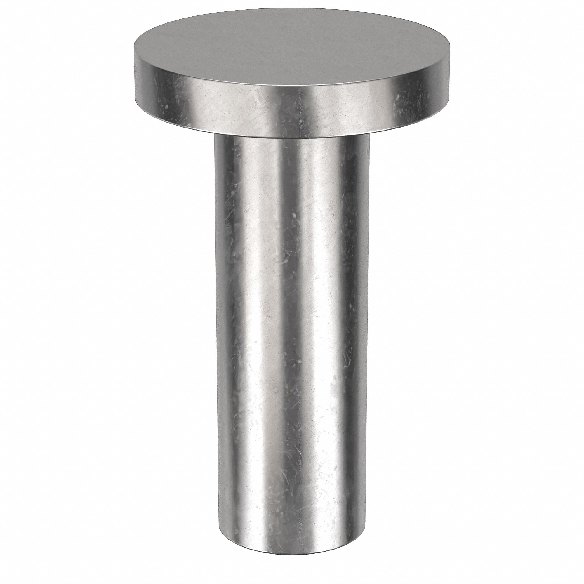 SOLID RIVET, INCH, FLAT, ¼ IN SHANK DIA, 1 21/64 IN OVERALL L, 300 STAINLESS STEEL, 25 PK