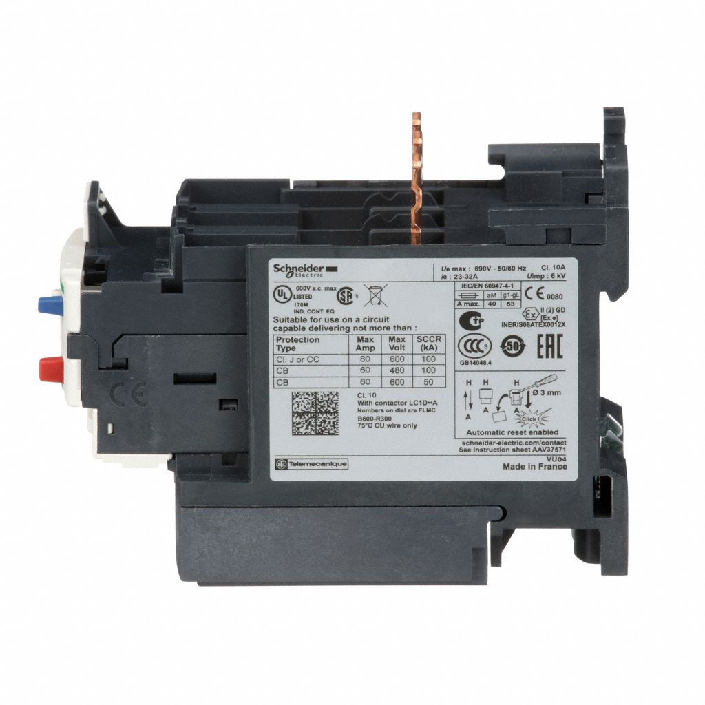 SCHNEIDER ELECTRIC IEC Style Overload Relay, Mfr. Series LC1D40A to