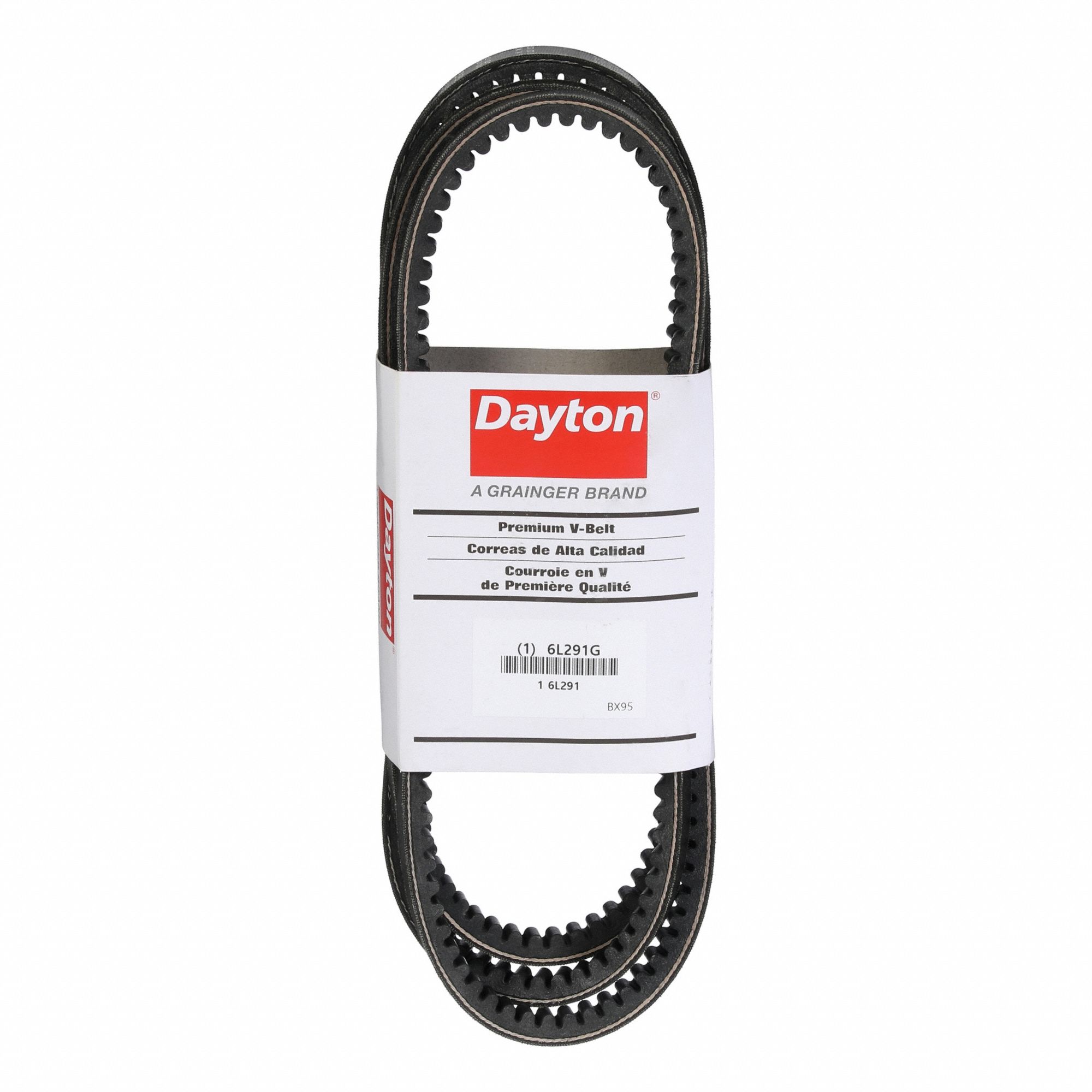 Cogged V-Belt: BX95, 98 in Outside Lg, 21/32 in Top Wd, 13/32 in Thick, Polyester