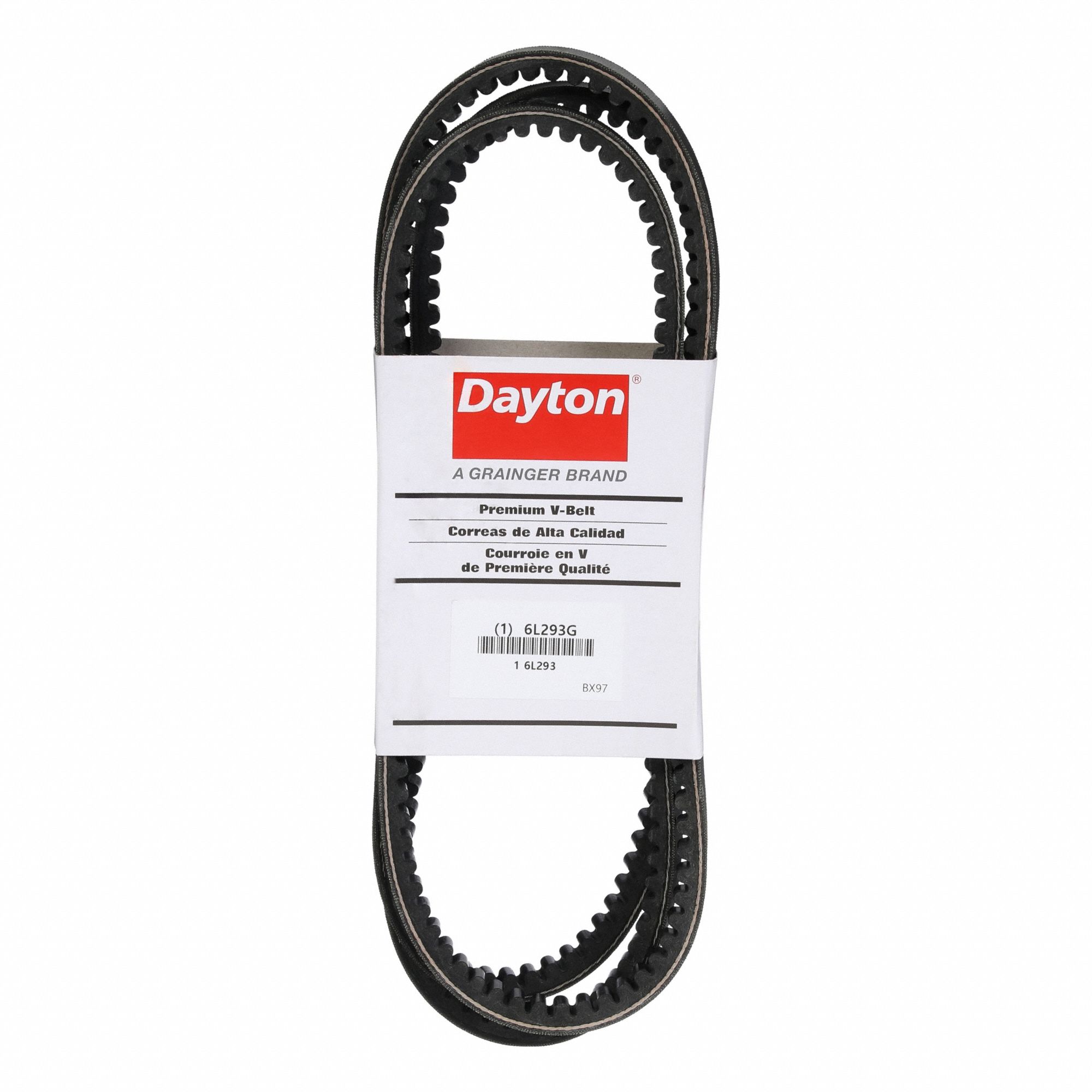 Cogged V-Belt: BX97, 100 in Outside Lg, 21/32 in Top Wd, 13/32 in Thick, Polyester