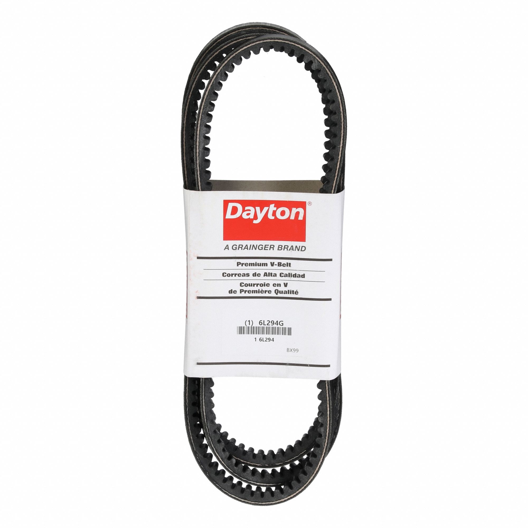 Cogged V-Belt: BX99, 102 in Outside Lg, 21/32 in Top Wd, 13/32 in Thick, Polyester