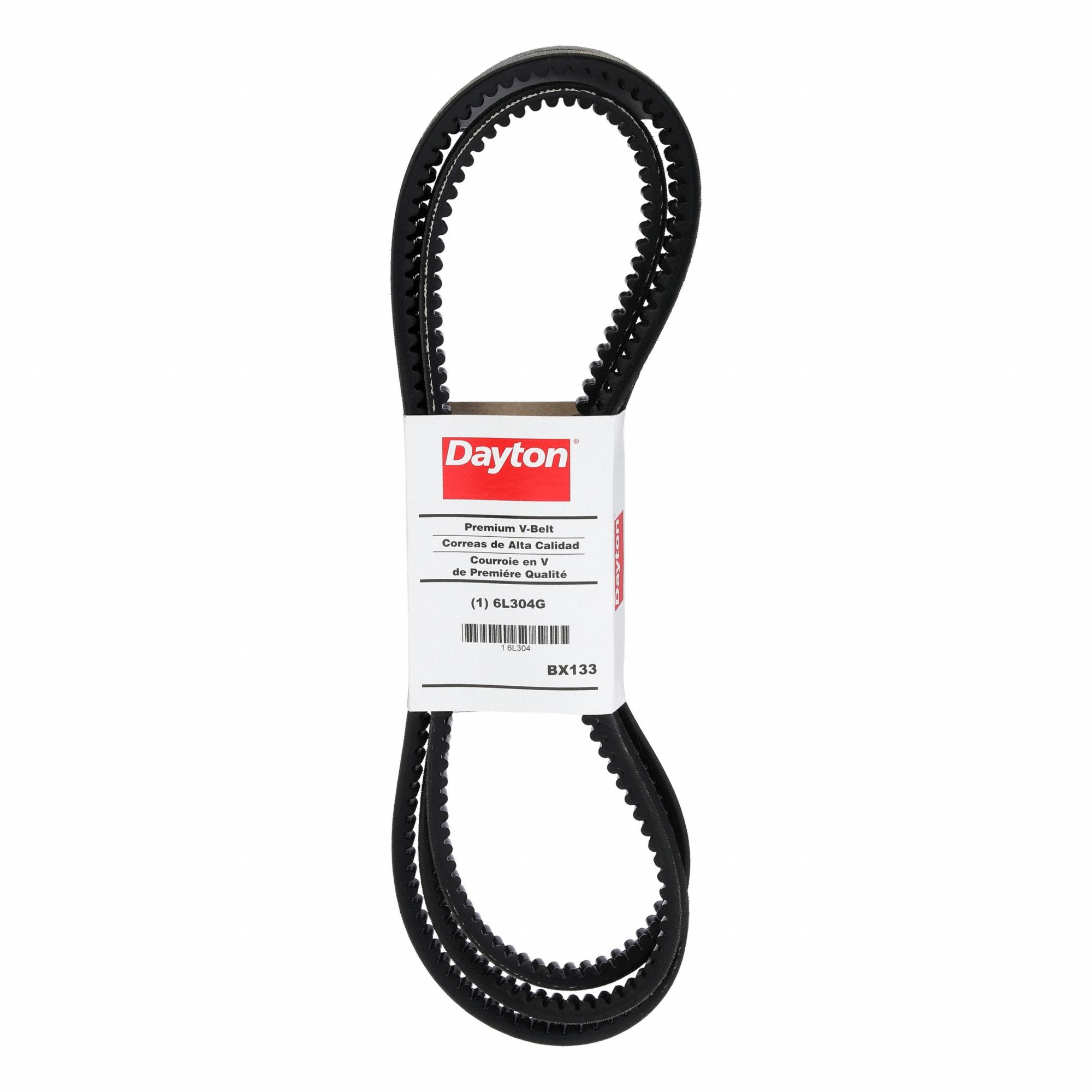 Cogged V-Belt: BX133, 136 in Outside Lg, 21/32 in Top Wd, 13/32 in Thick, Polyester