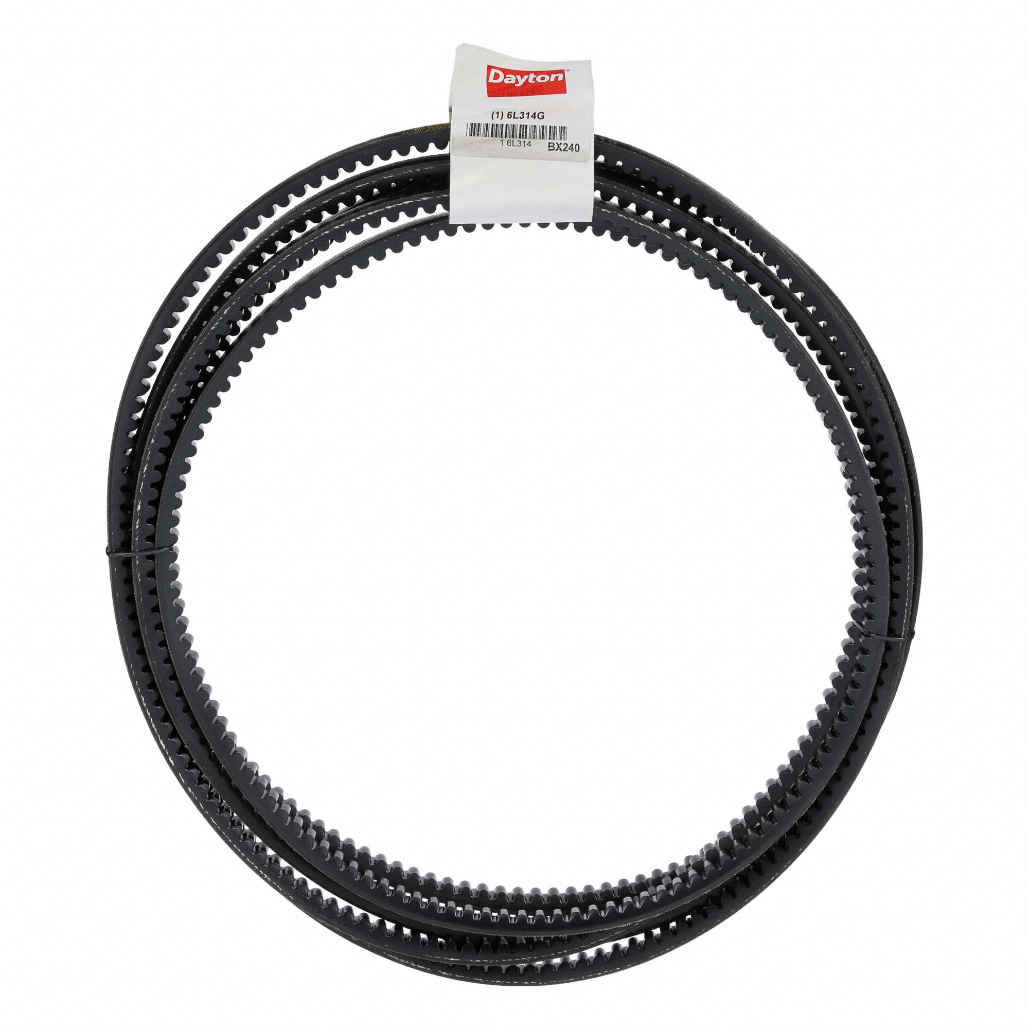 Cogged V-Belt: BX240, 242 in Outside Lg, 21/32 in Top Wd, 13/32 in Thick, Polyester