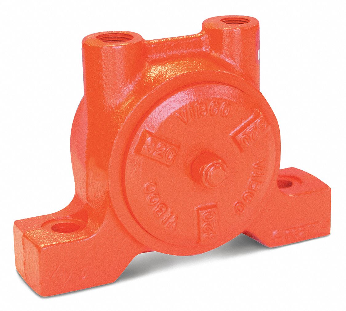 Pneumatic Vibrator: 600 lbf, 6, 800 vpm, 3/8 in NPT, BVS, 70 dBA, Cast Iron, Continuous