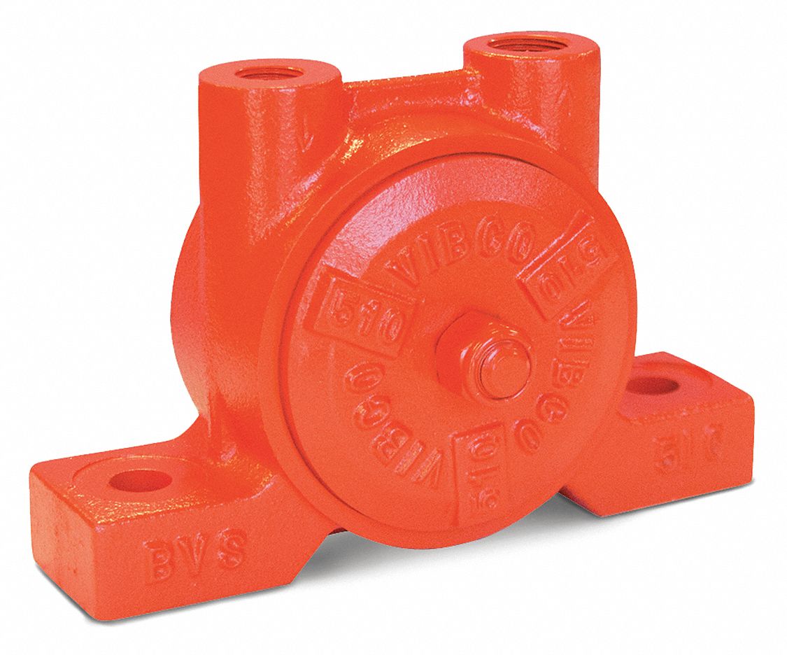 Pneumatic Vibrator: 900 lbf, 4, 500 vpm, 1/2 in NPT, BVS, 77 dBA, Cast Iron, Continuous