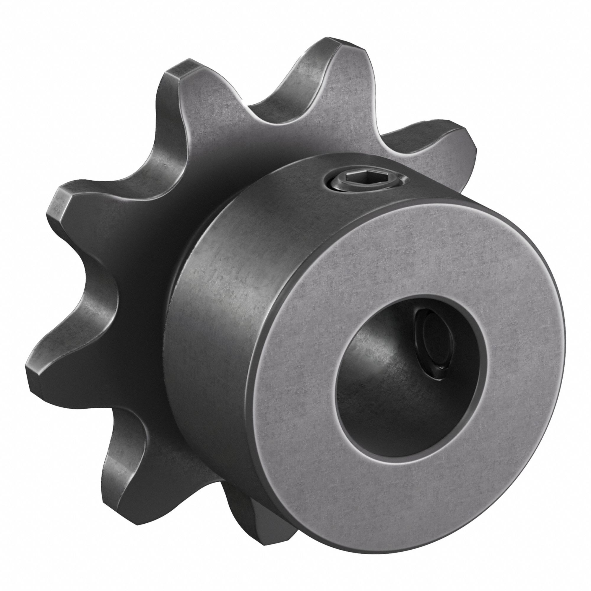 Single Strand Sprocket: 35, For 3/8 in Chain Pitch, 3/8 in Bore Dia, 9 Teeth, Steel