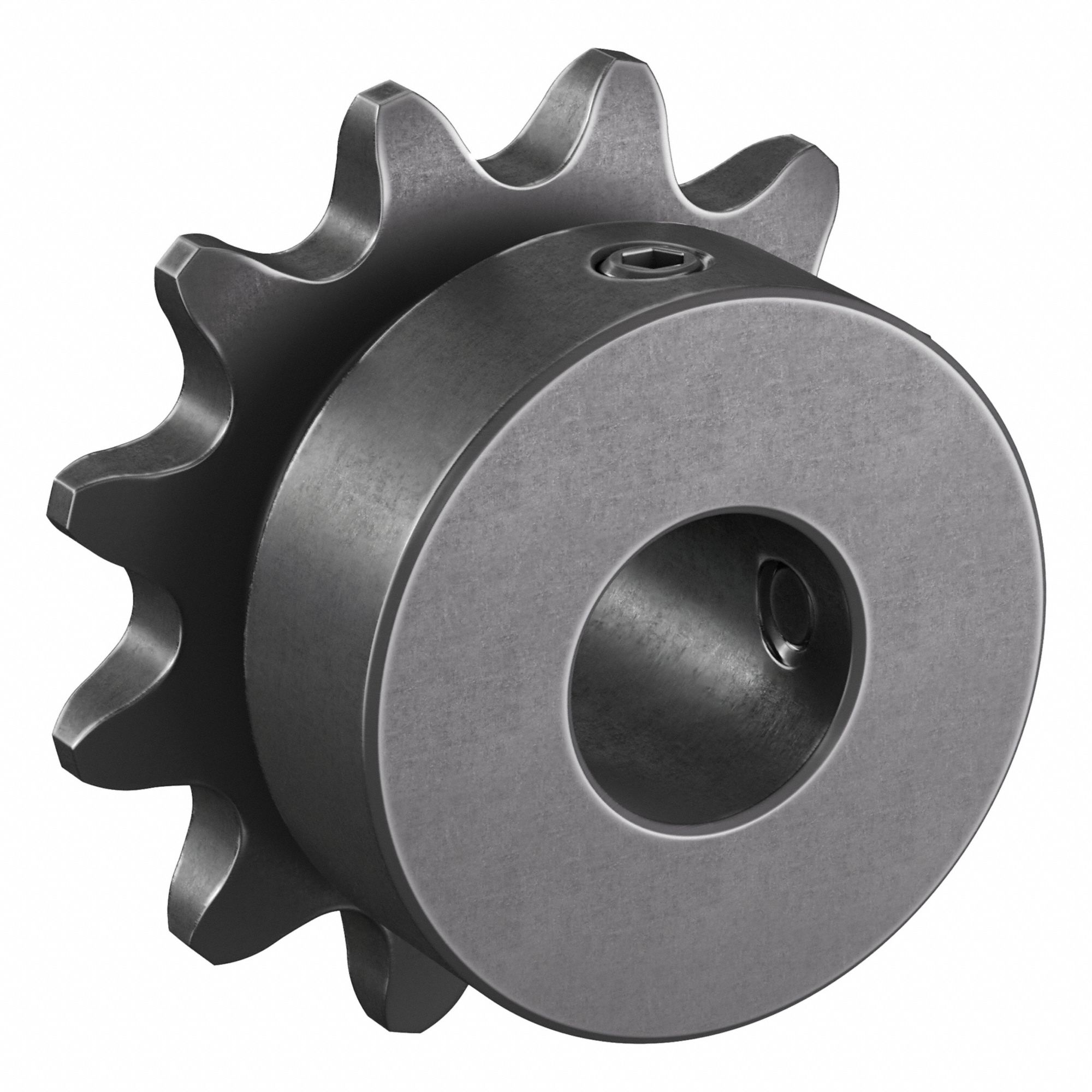 Single Strand Sprocket: 35, For 3/8 in Chain Pitch, 1/2 in Bore Dia, 12 Teeth, Steel