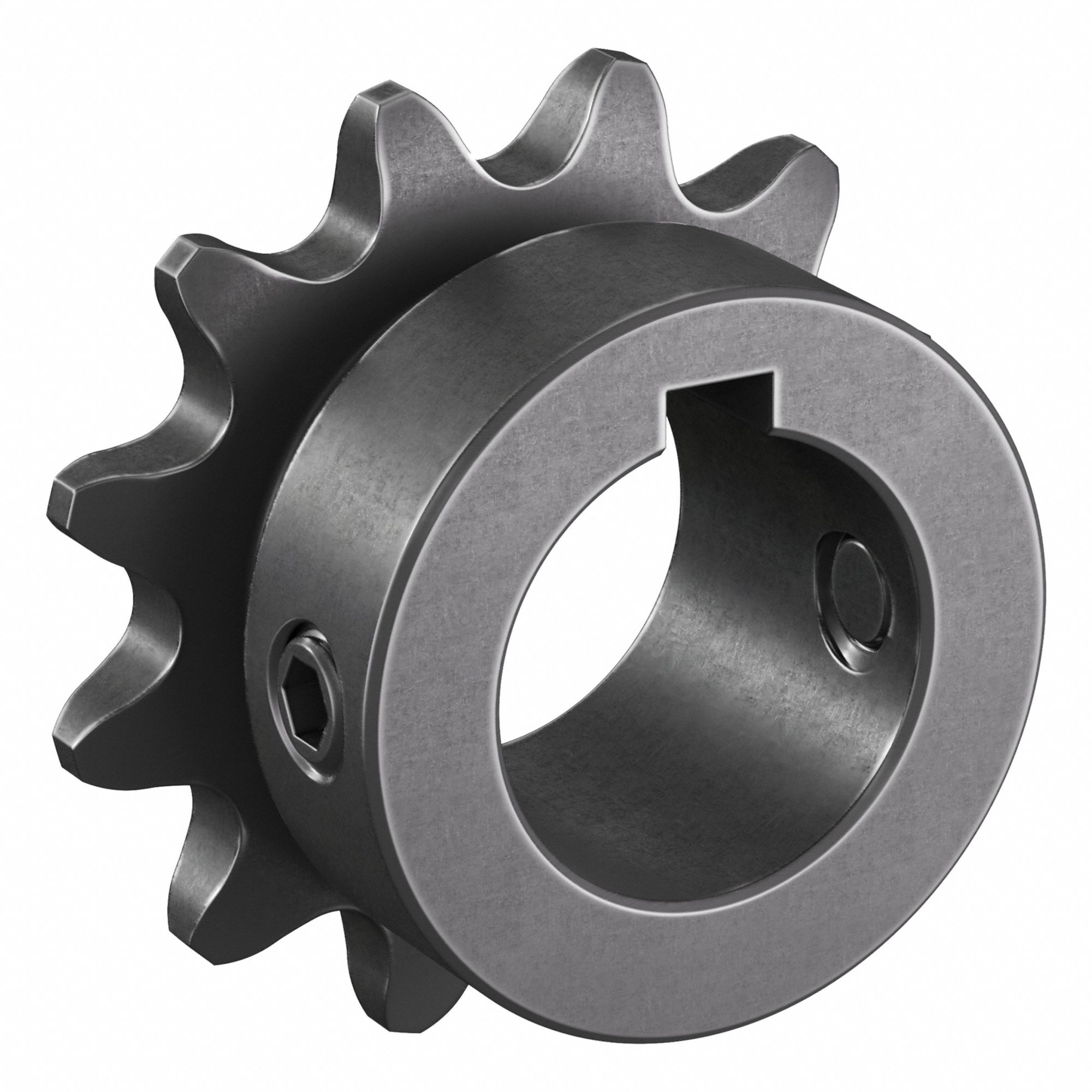 Single Strand Sprocket: 35, For 3/8 in Chain Pitch, 3/4 in Bore Dia, 12 Teeth, Steel