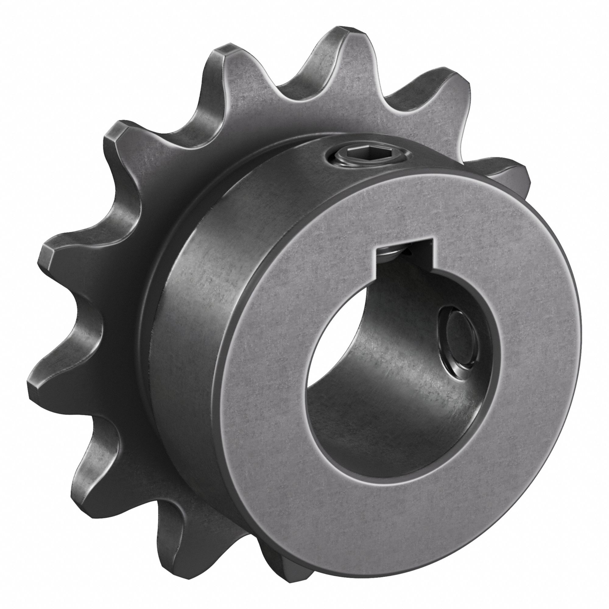 Single Strand Sprocket: 35, For 3/8 in Chain Pitch, 5/8 in Bore Dia, 13 Teeth, Steel