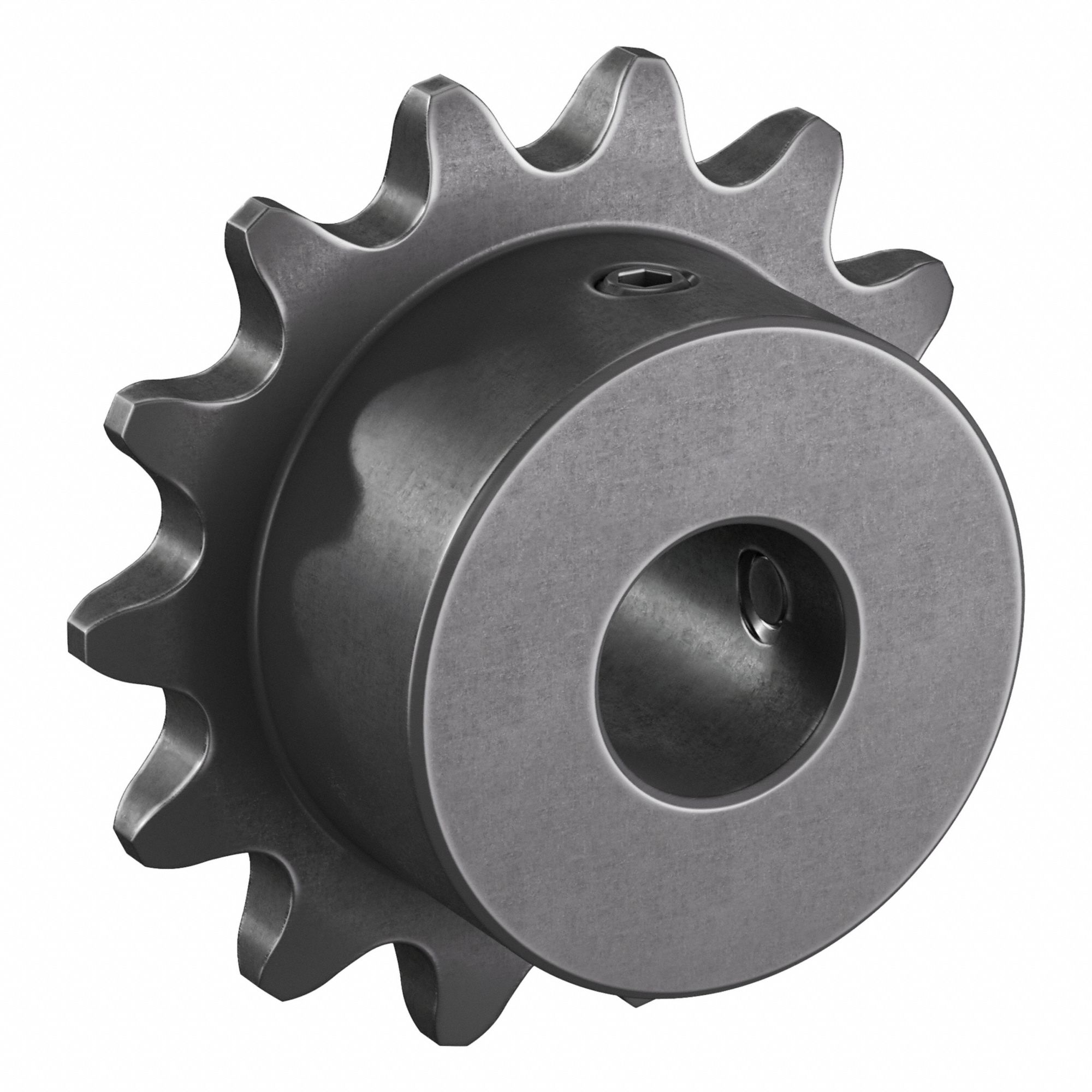 Single Strand Sprocket: 35, For 3/8 in Chain Pitch, 1/2 in Bore Dia, 14 Teeth, Steel