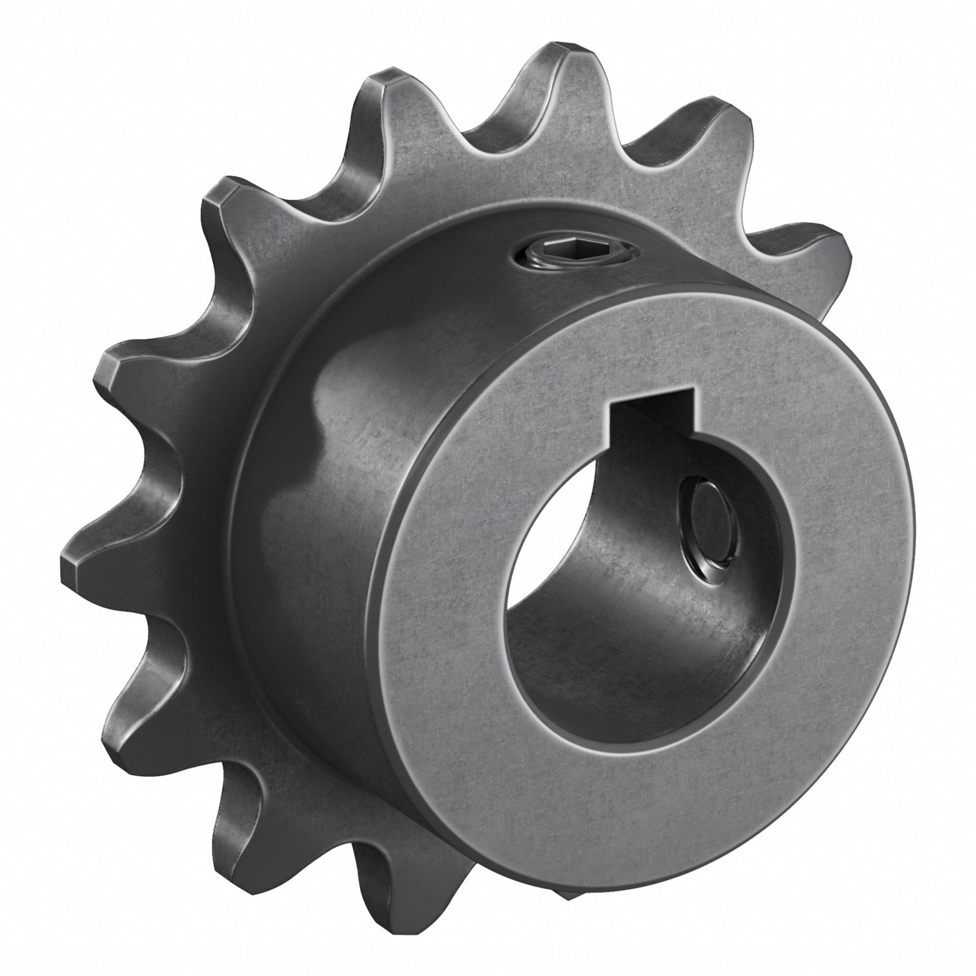 Single Strand Sprocket: 35, For 3/8 in Chain Pitch, 5/8 in Bore Dia, 14 Teeth, Steel