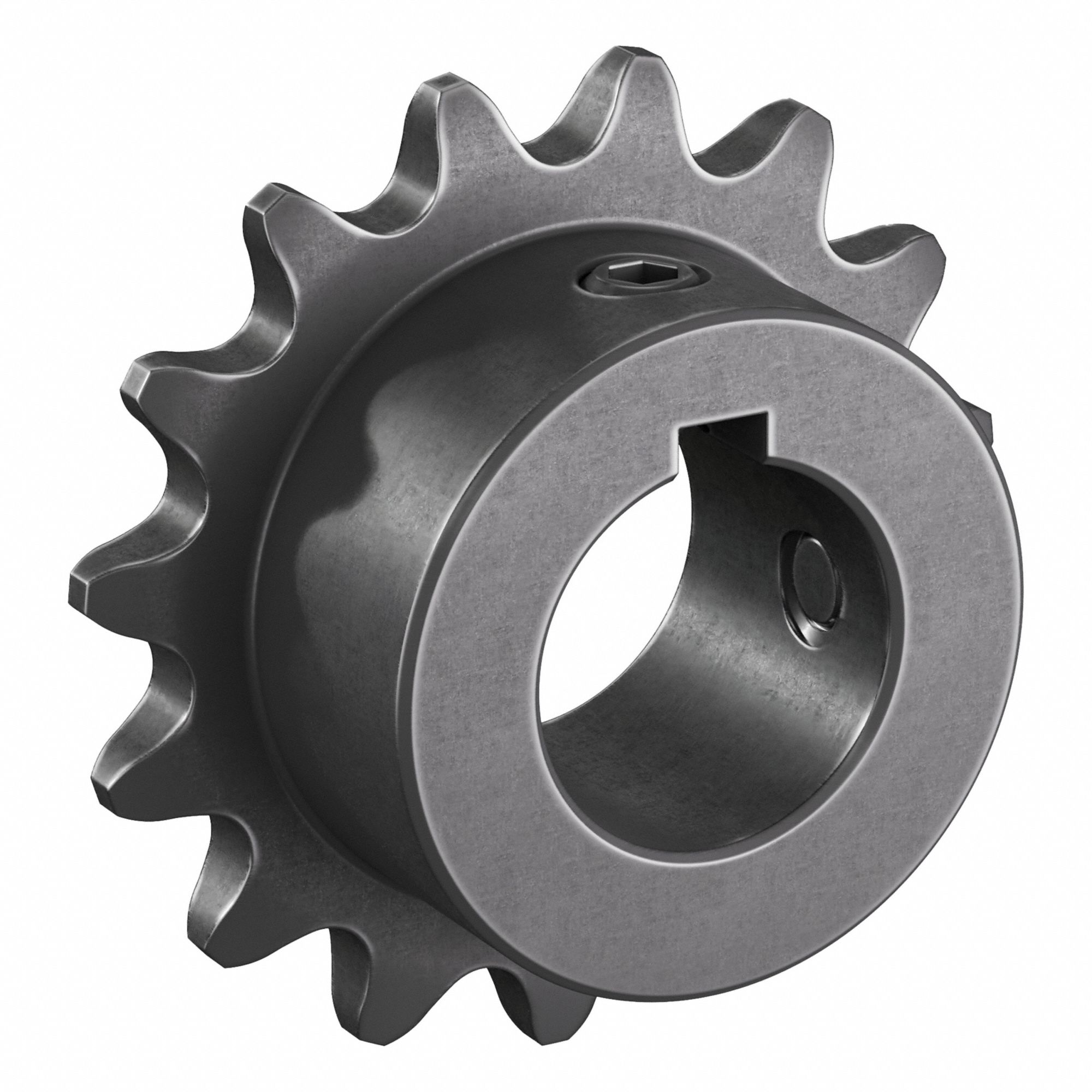 Single Strand Sprocket: 35, For 3/8 in Chain Pitch, 3/4 in Bore Dia, 15 Teeth, Steel