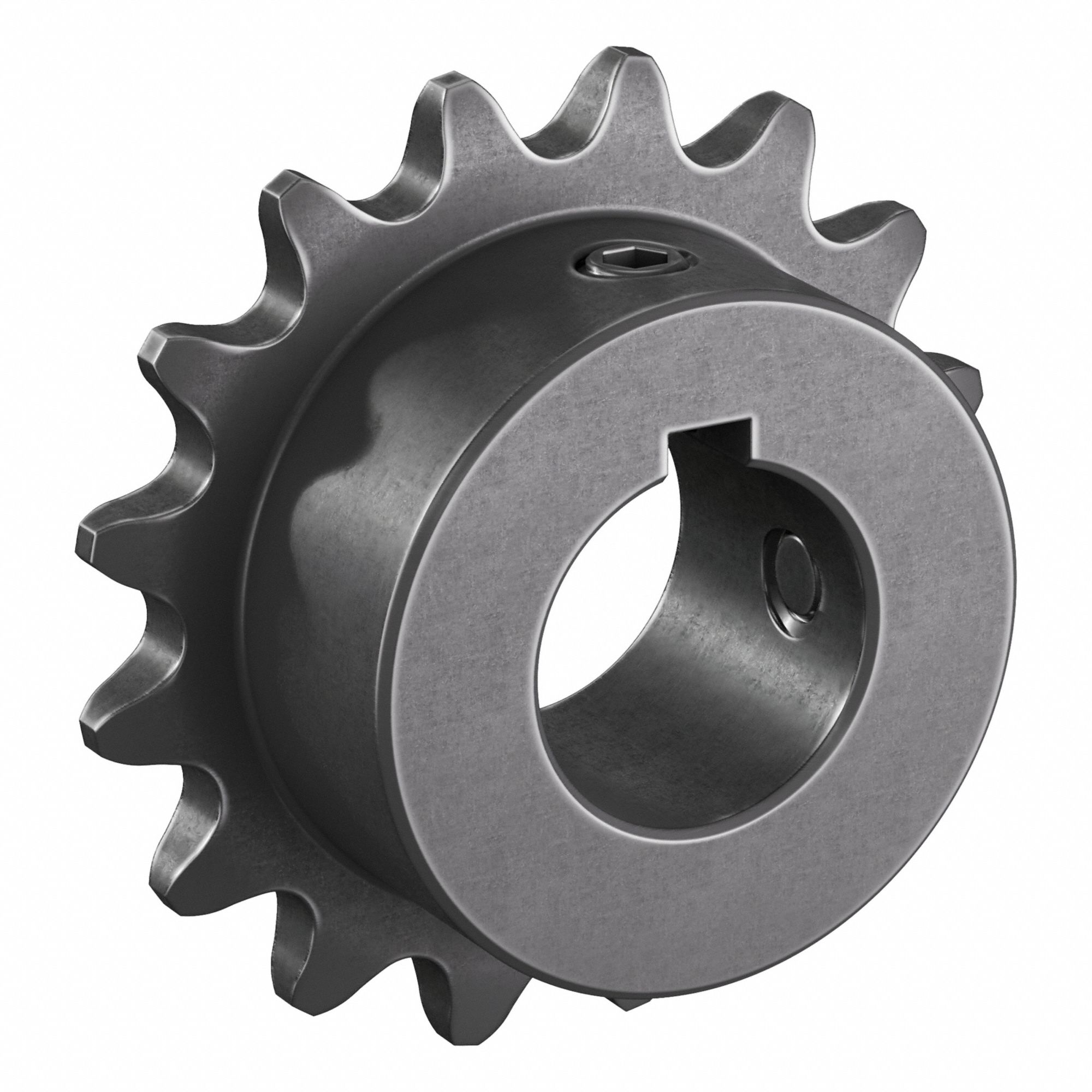 Single Strand Sprocket: 35, For 3/8 in Chain Pitch, 3/4 in Bore Dia, 16 Teeth, Steel