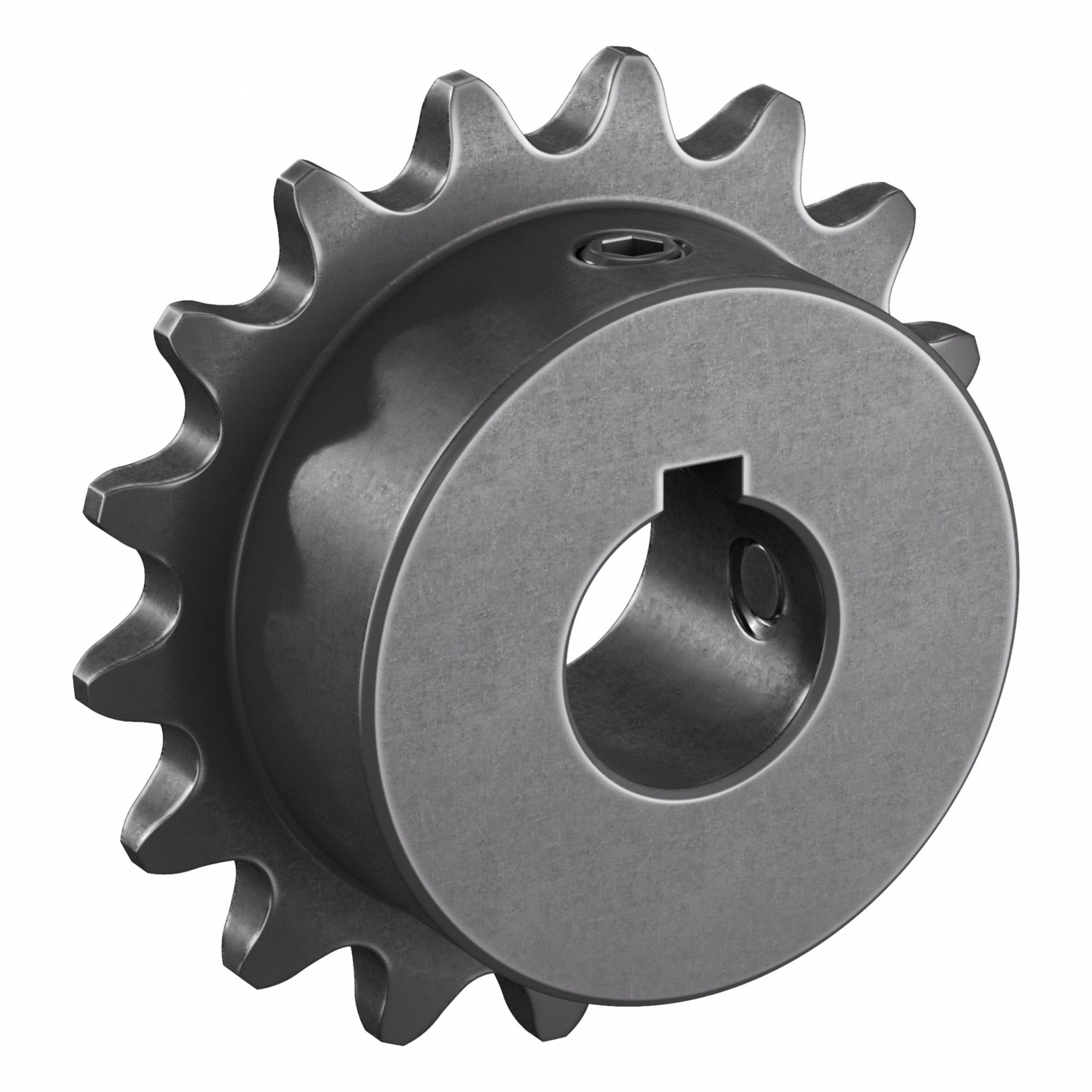 Single Strand Sprocket: 35, For 3/8 in Chain Pitch, 5/8 in Bore Dia, 17 Teeth, Steel