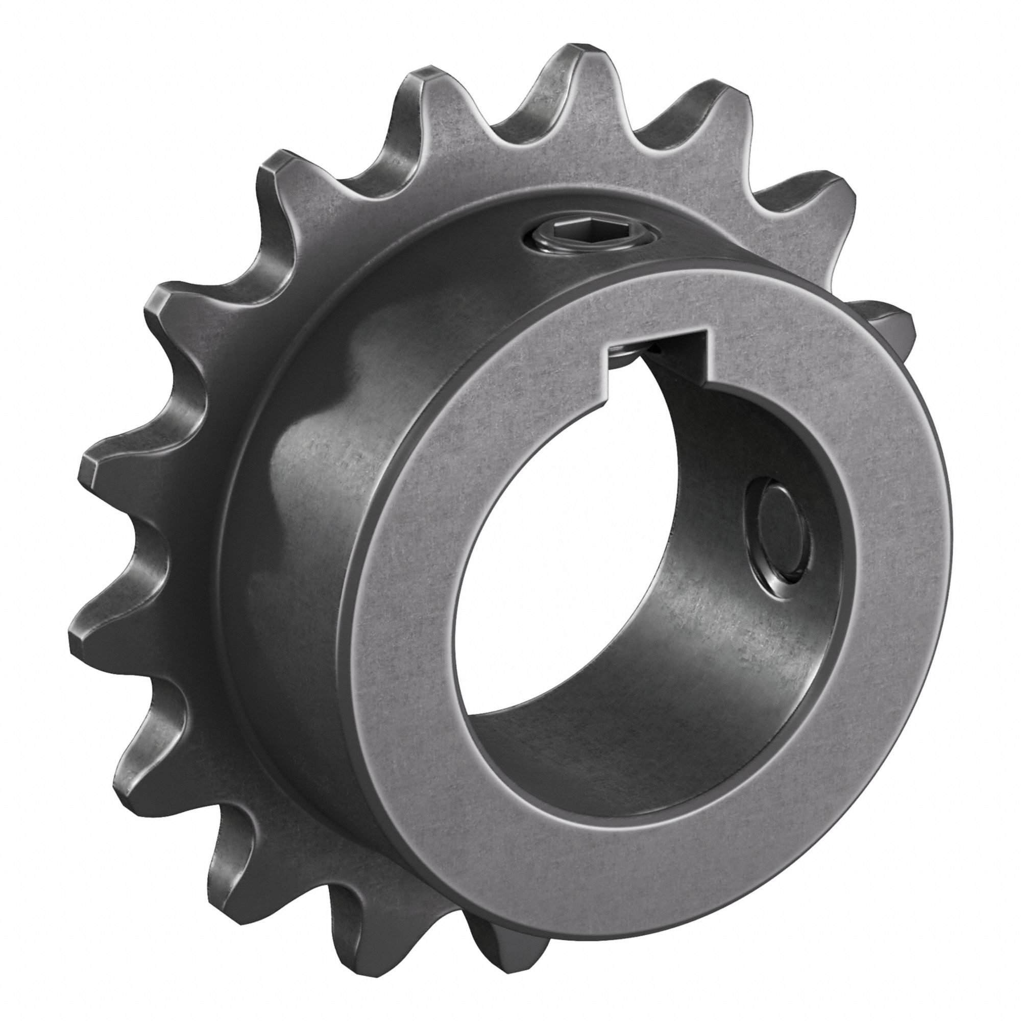 Single Strand Sprocket: 35, For 3/8 in Chain Pitch, 1 in Bore Dia, 17 Teeth, Steel