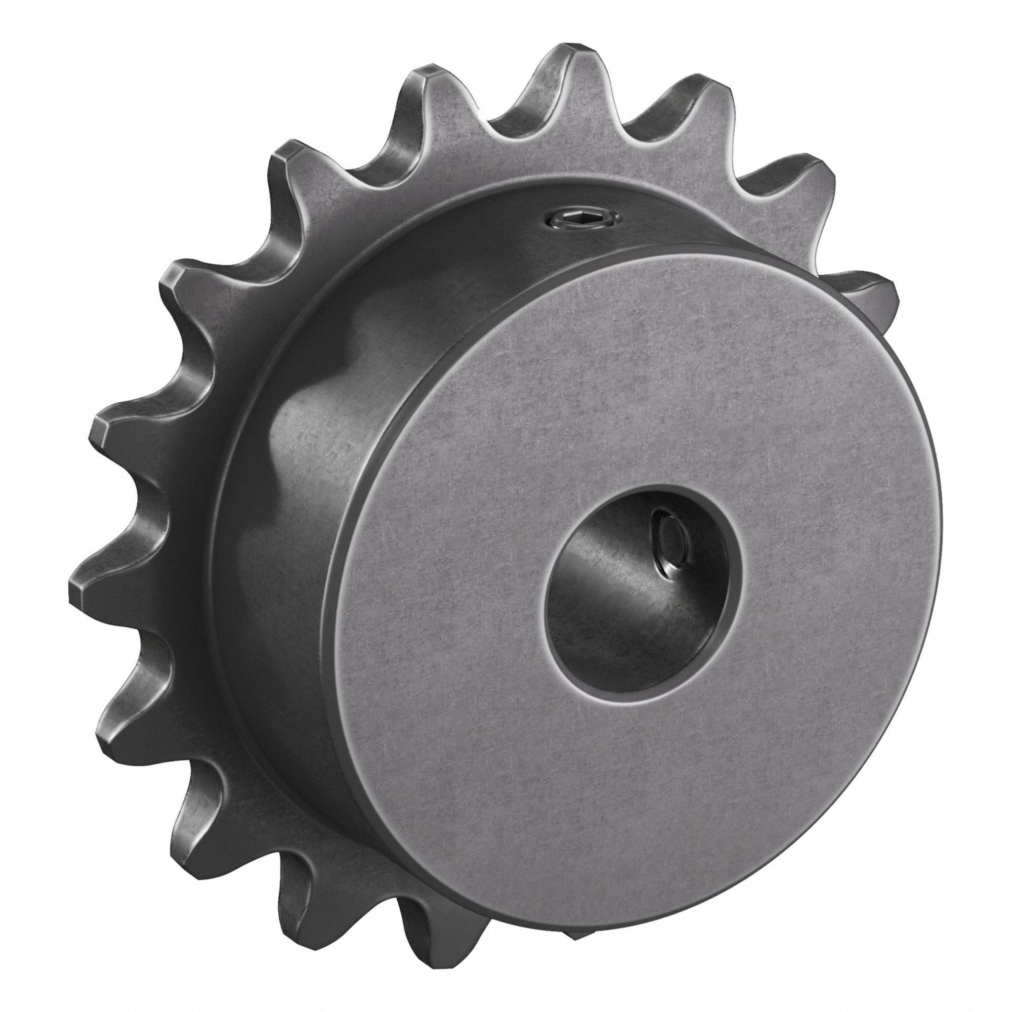 Single Strand Sprocket: 35, For 3/8 in Chain Pitch, 1/2 in Bore Dia, 18 Teeth, Steel