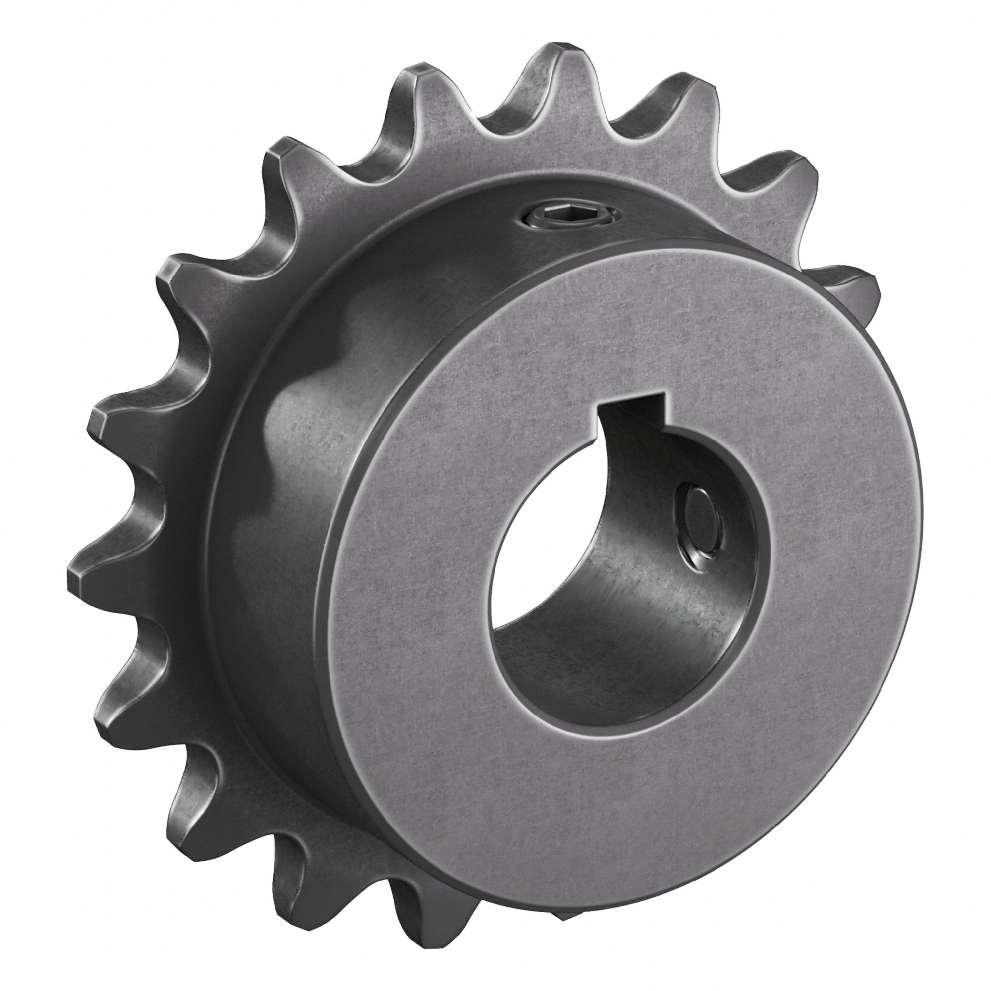 Single Strand Sprocket: 35, For 3/8 in Chain Pitch, 3/4 in Bore Dia, 18 Teeth, Steel