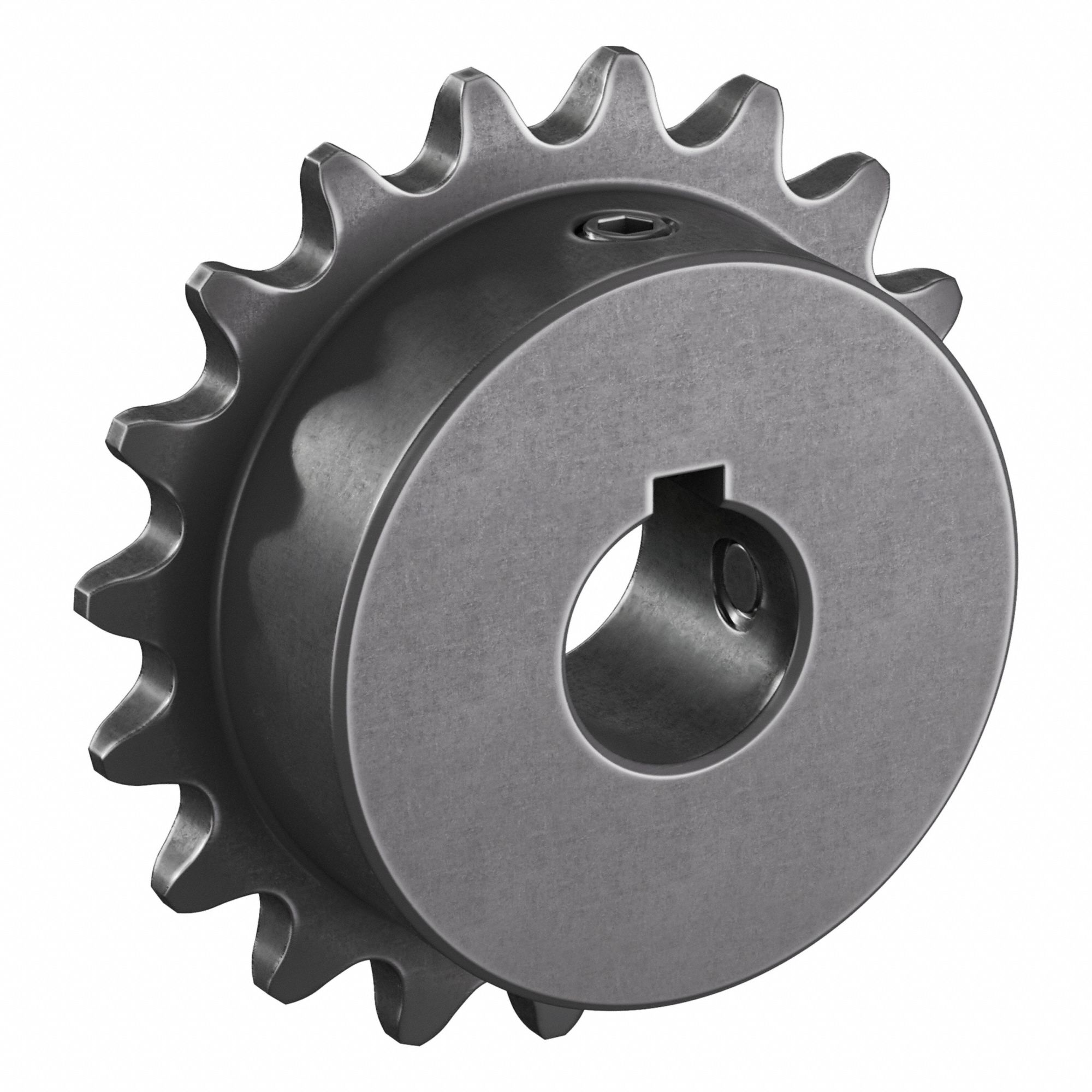 Single Strand Sprocket: 35, For 3/8 in Chain Pitch, 5/8 in Bore Dia, 19 Teeth, Steel