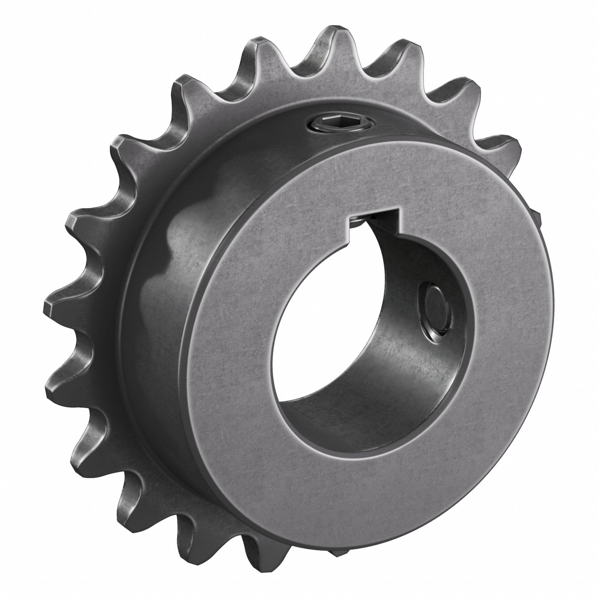 Single Strand Sprocket: 35, For 3/8 in Chain Pitch, 1 in Bore Dia, 20 Teeth, Steel