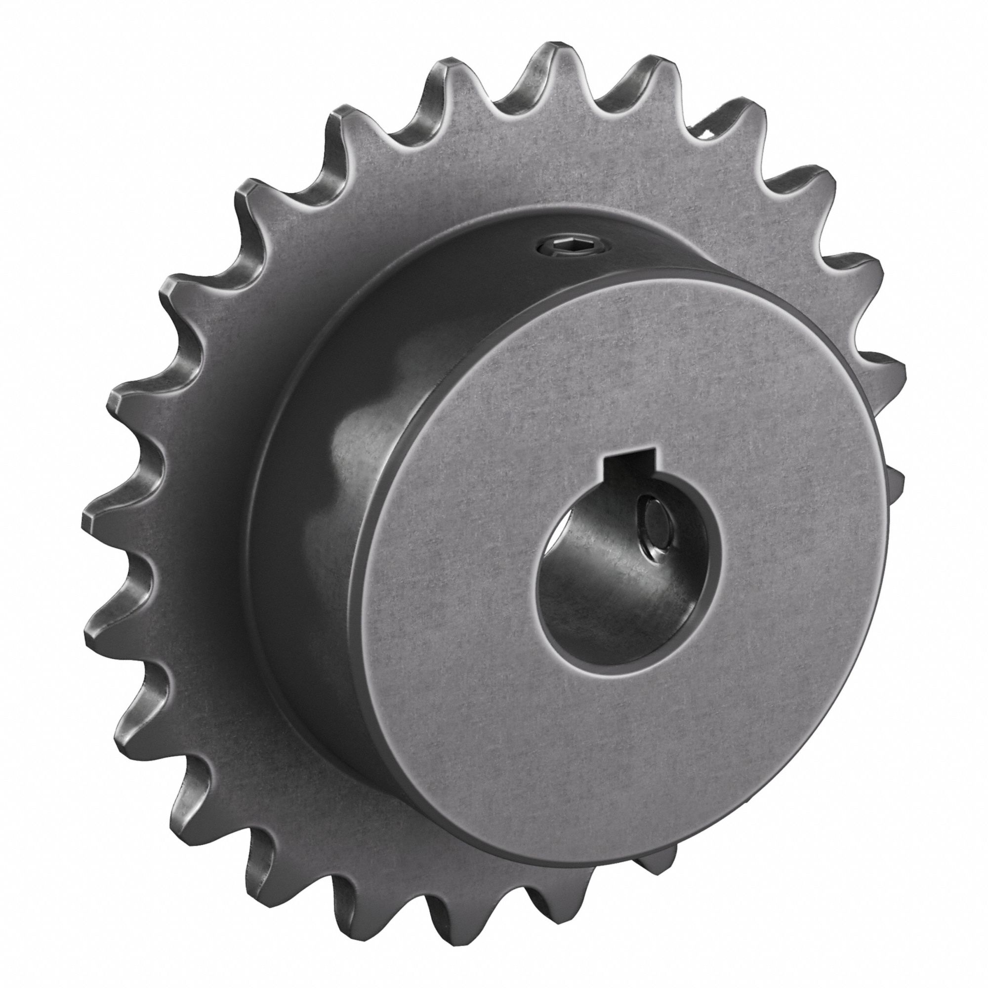 Single Strand Sprocket: 35, For 3/8 in Chain Pitch, 5/8 in Bore Dia, 24 Teeth, Steel