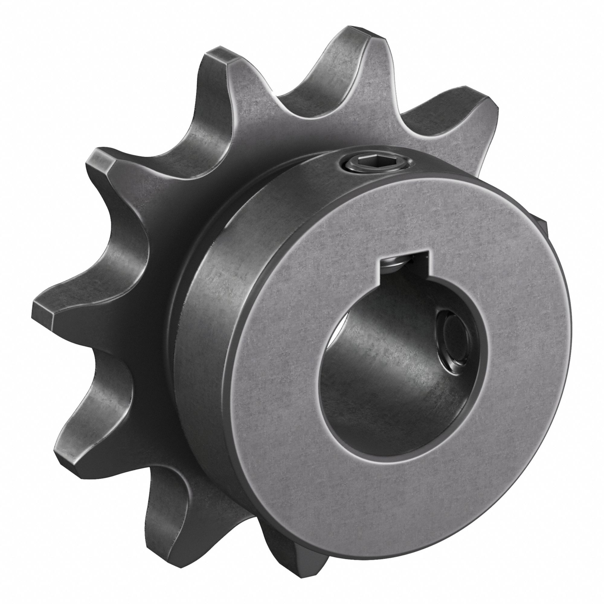 Single Strand Sprocket: 40, For 1/2 in Chain Pitch, 5/8 in Bore Dia, 11 Teeth, Steel