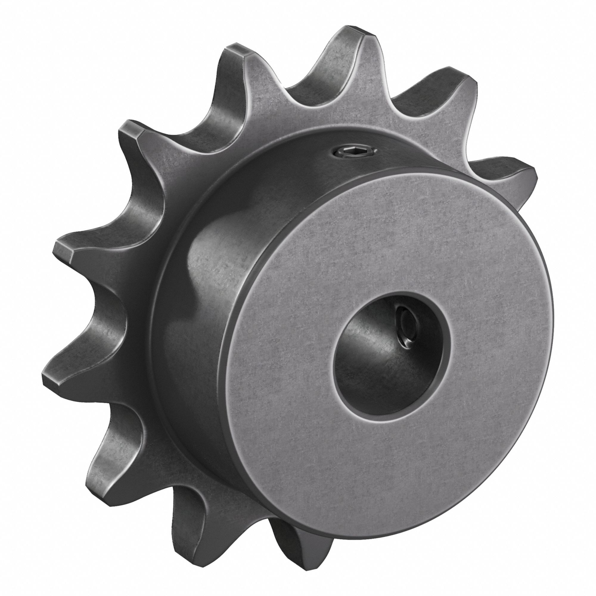 Single Strand Sprocket: 40, For 1/2 in Chain Pitch, 1/2 in Bore Dia, 13 Teeth, Steel