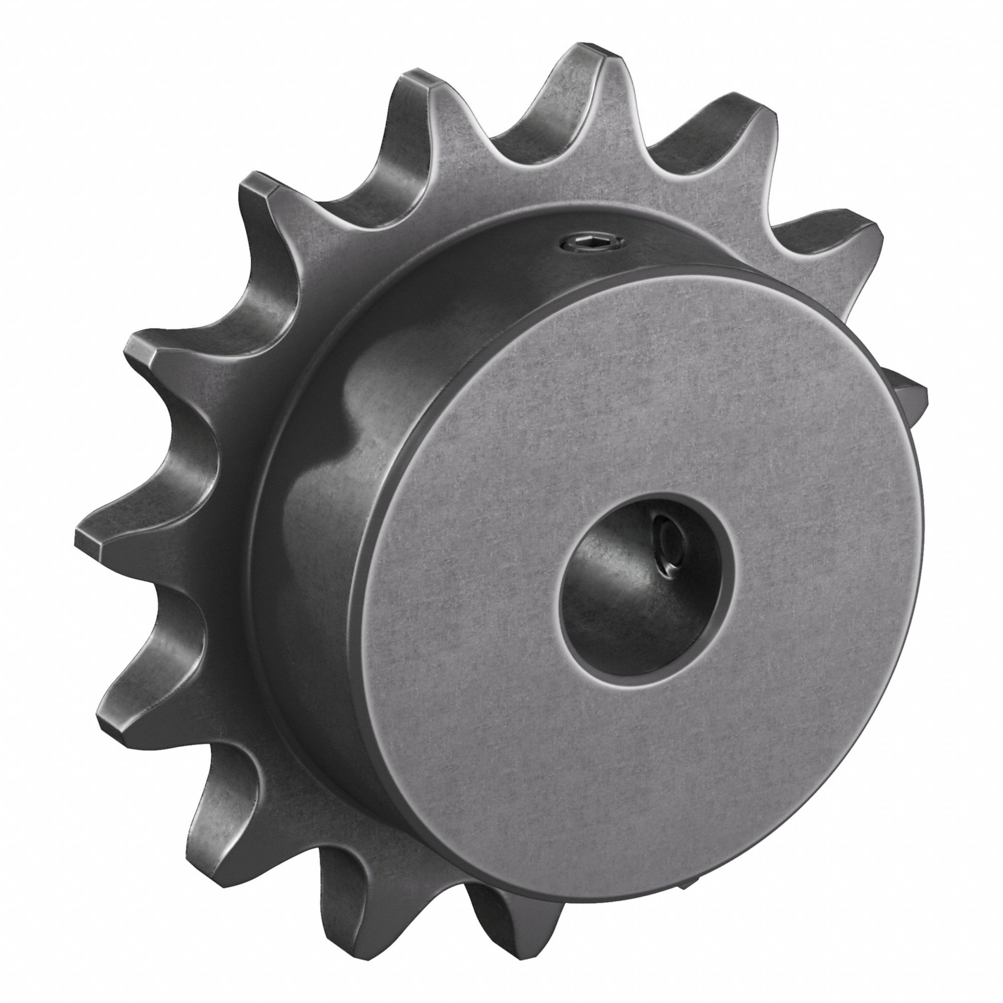 Single Strand Sprocket: 40, For 1/2 in Chain Pitch, 1/2 in Bore Dia, 15 Teeth, Steel