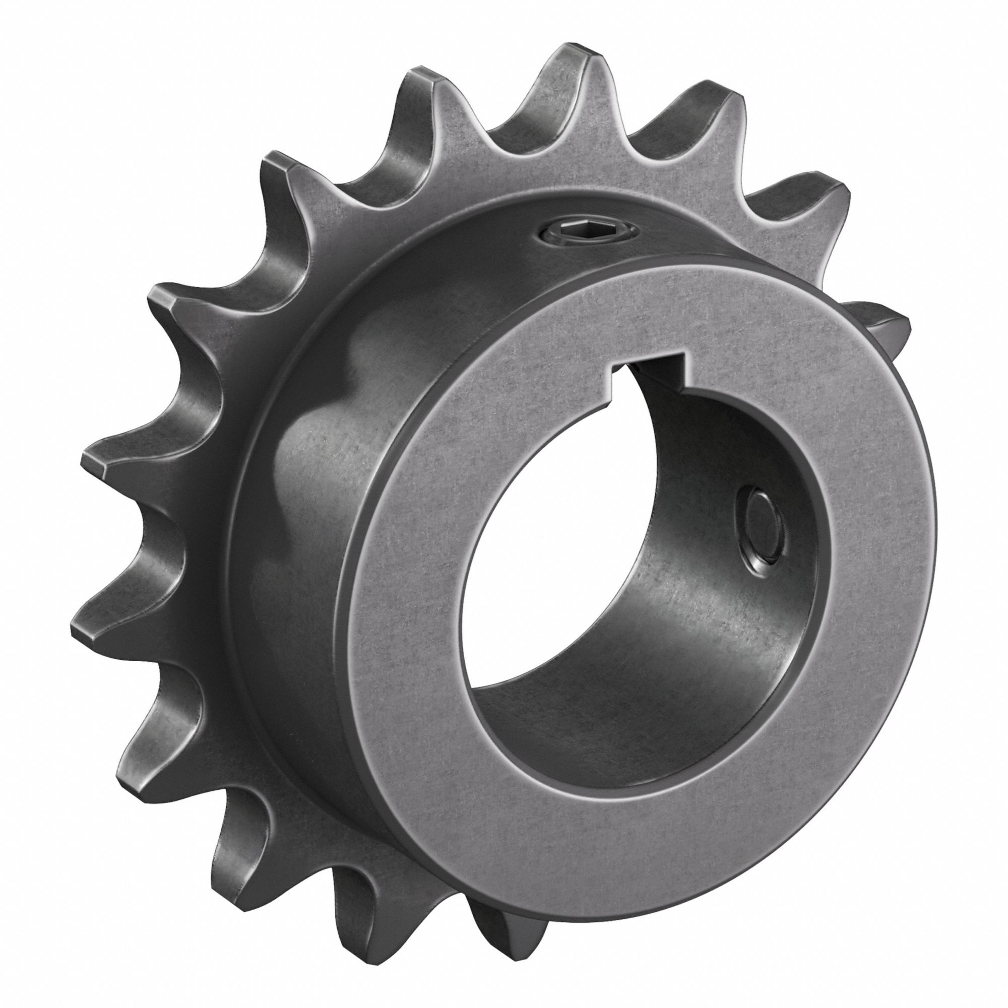 Single Strand Sprocket: 40, For 1/2 in Chain Pitch, 1 1/4 in Bore Dia, 17 Teeth, Steel
