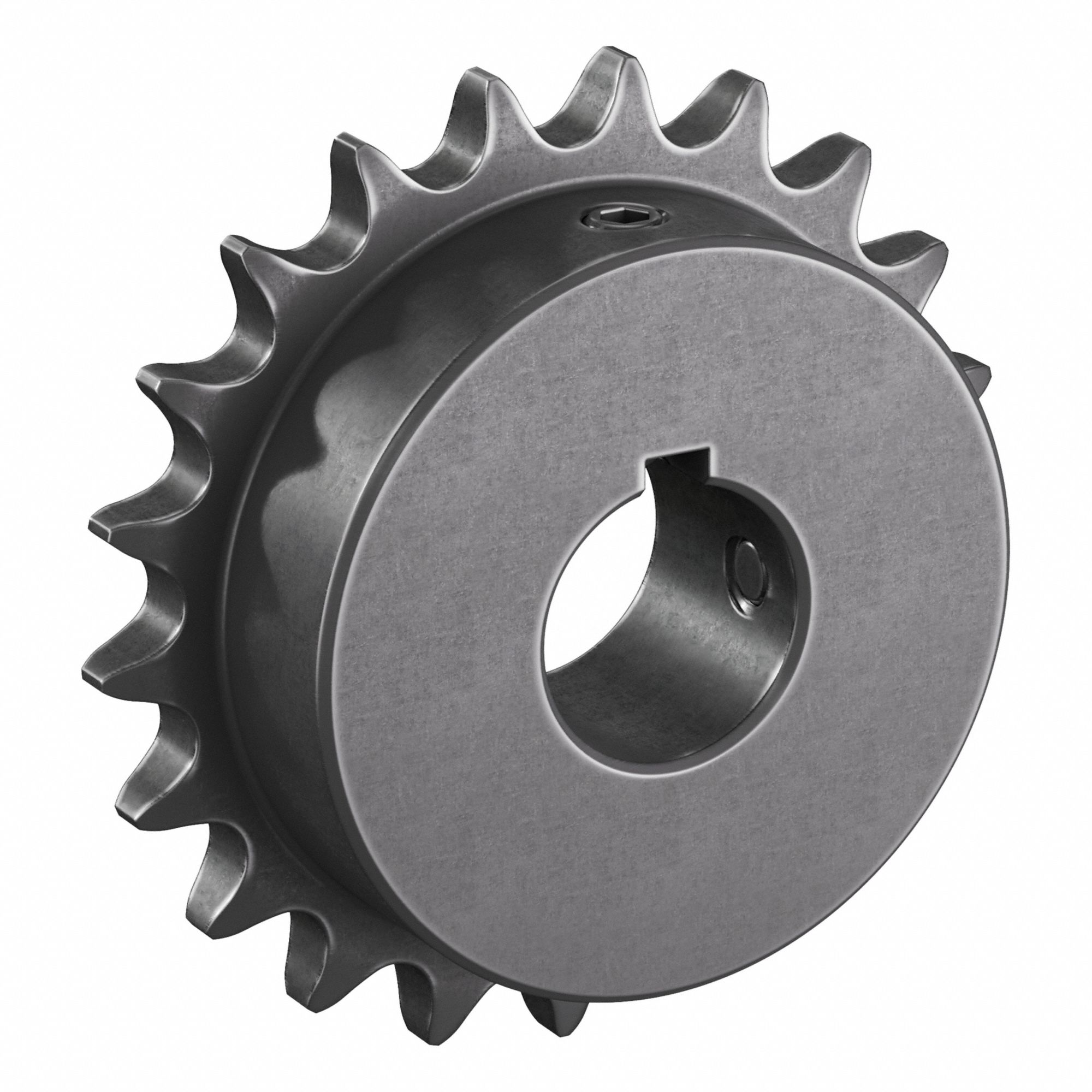 Single Strand Sprocket: 40, For 1/2 in Chain Pitch, 1 in Bore Dia, 21 Teeth, Steel