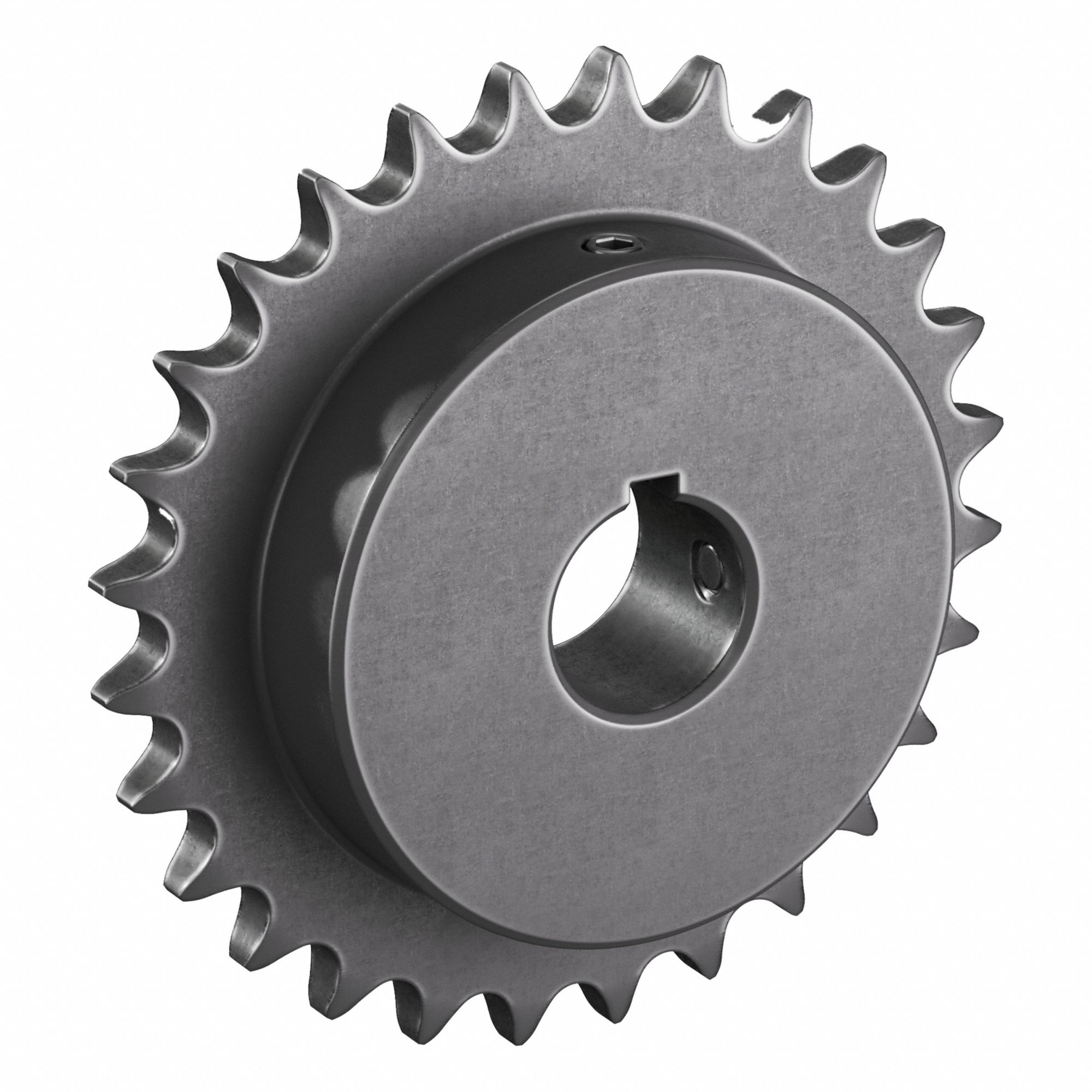 Single Strand Sprocket: 40, For 1/2 in Chain Pitch, 1 in Bore Dia, 28 Teeth, Steel