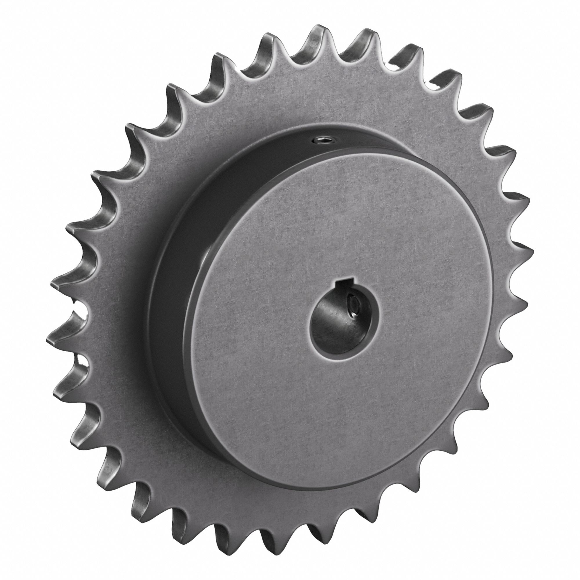Single Strand Sprocket: 40, For 1/2 in Chain Pitch, 5/8 in Bore Dia, 30 Teeth, Steel