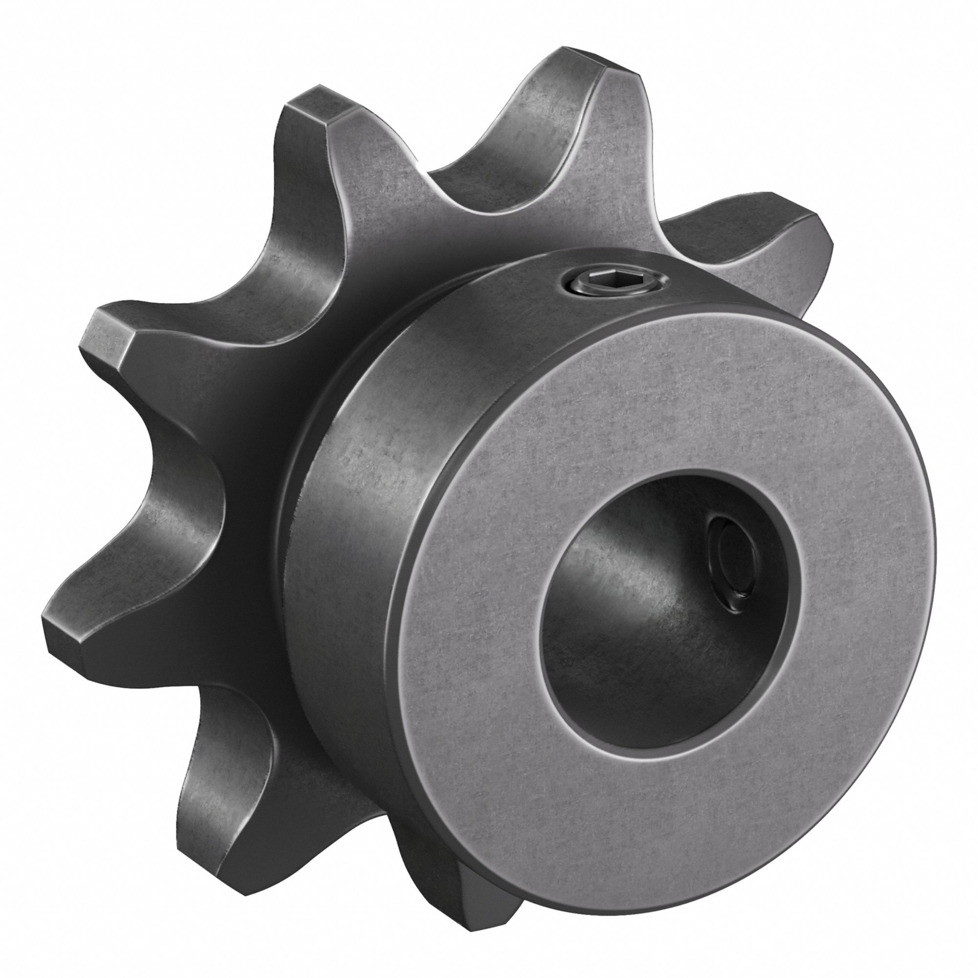 Single Strand Sprocket: 41, For 1/2 in Chain Pitch, 1/2 in Bore Dia, 9 Teeth, Steel