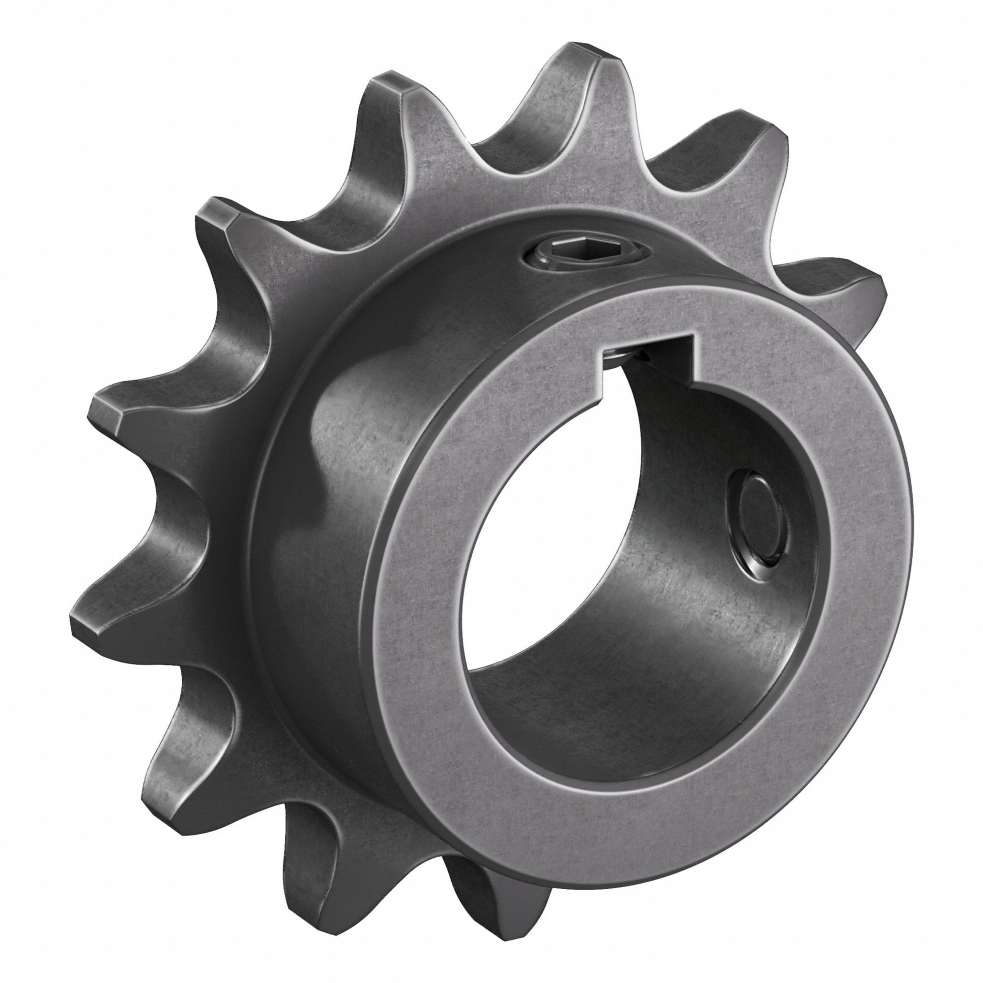 Single Strand Sprocket: 41, For 1/2 in Chain Pitch, 1 in Bore Dia, 13 Teeth, Steel
