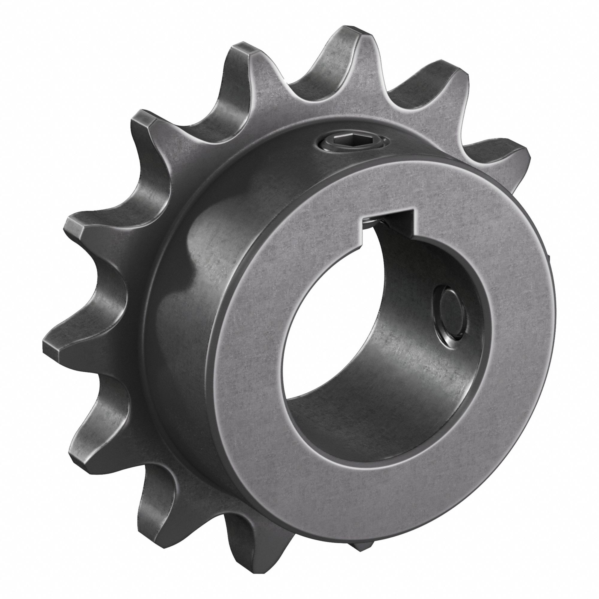 Single Strand Sprocket: 41, For 1/2 in Chain Pitch, 1 in Bore Dia, 14 Teeth, Steel