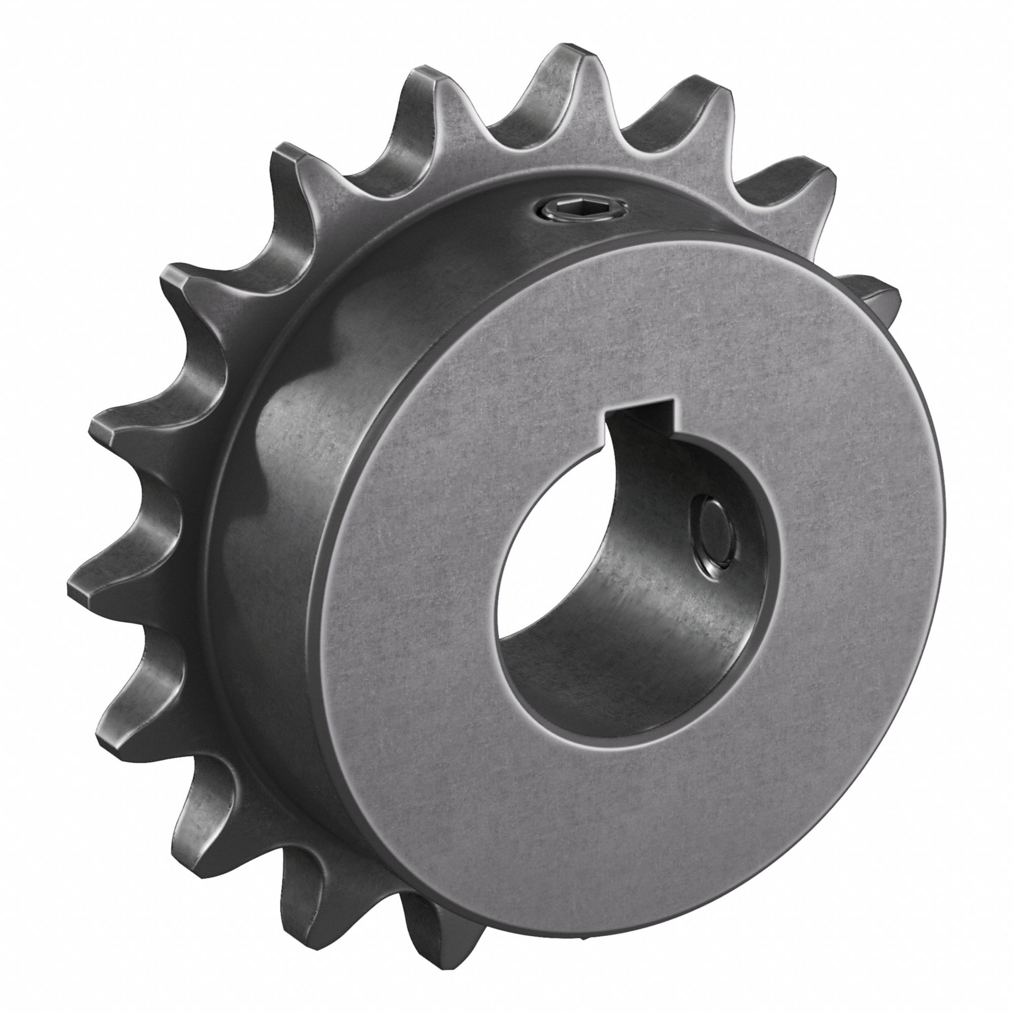 Single Strand Sprocket: 41, For 1/2 in Chain Pitch, 1 in Bore Dia, 18 Teeth, Steel