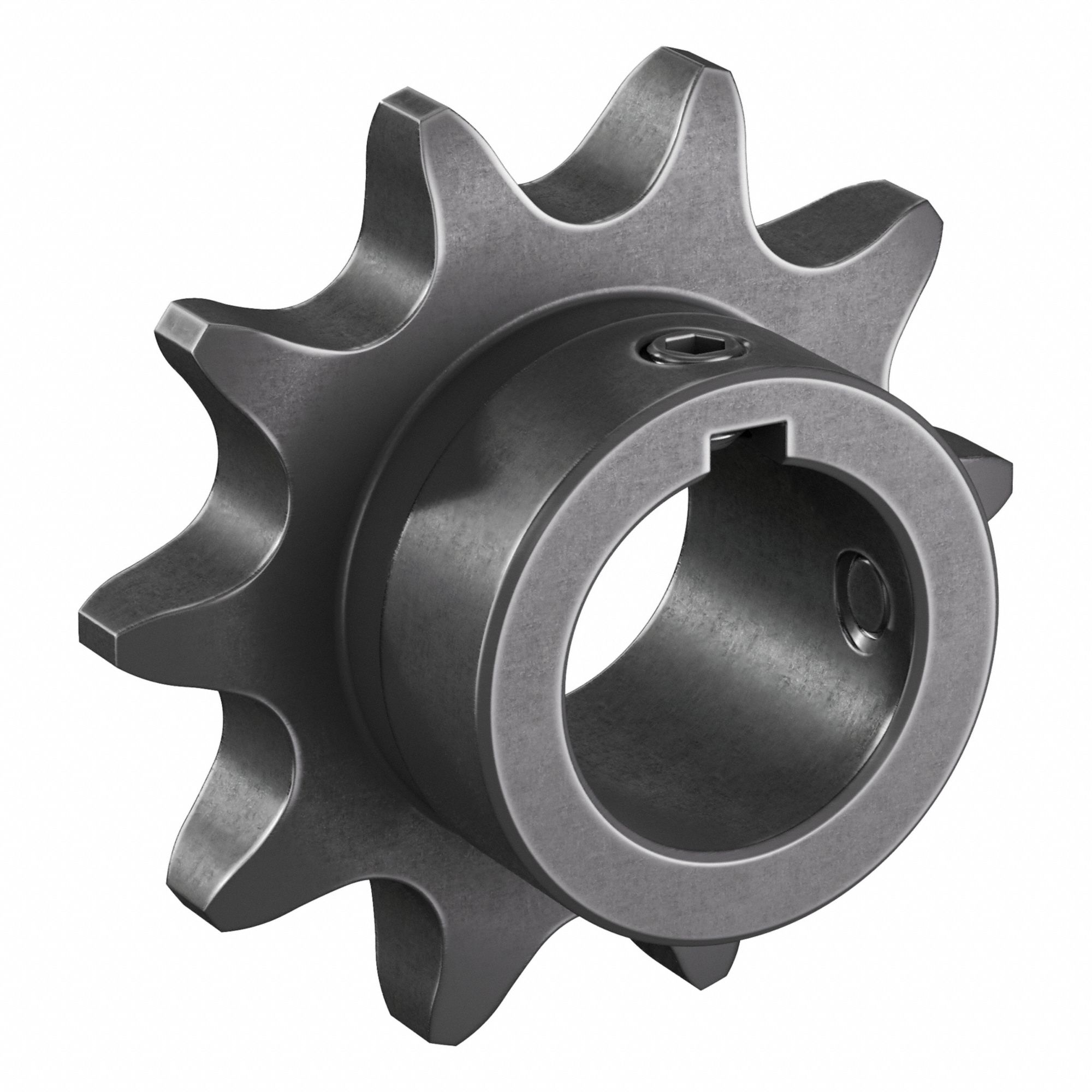 Single Strand Sprocket: 50, For 5/8 in Chain Pitch, 7/8 in Bore Dia, 10 Teeth, Steel