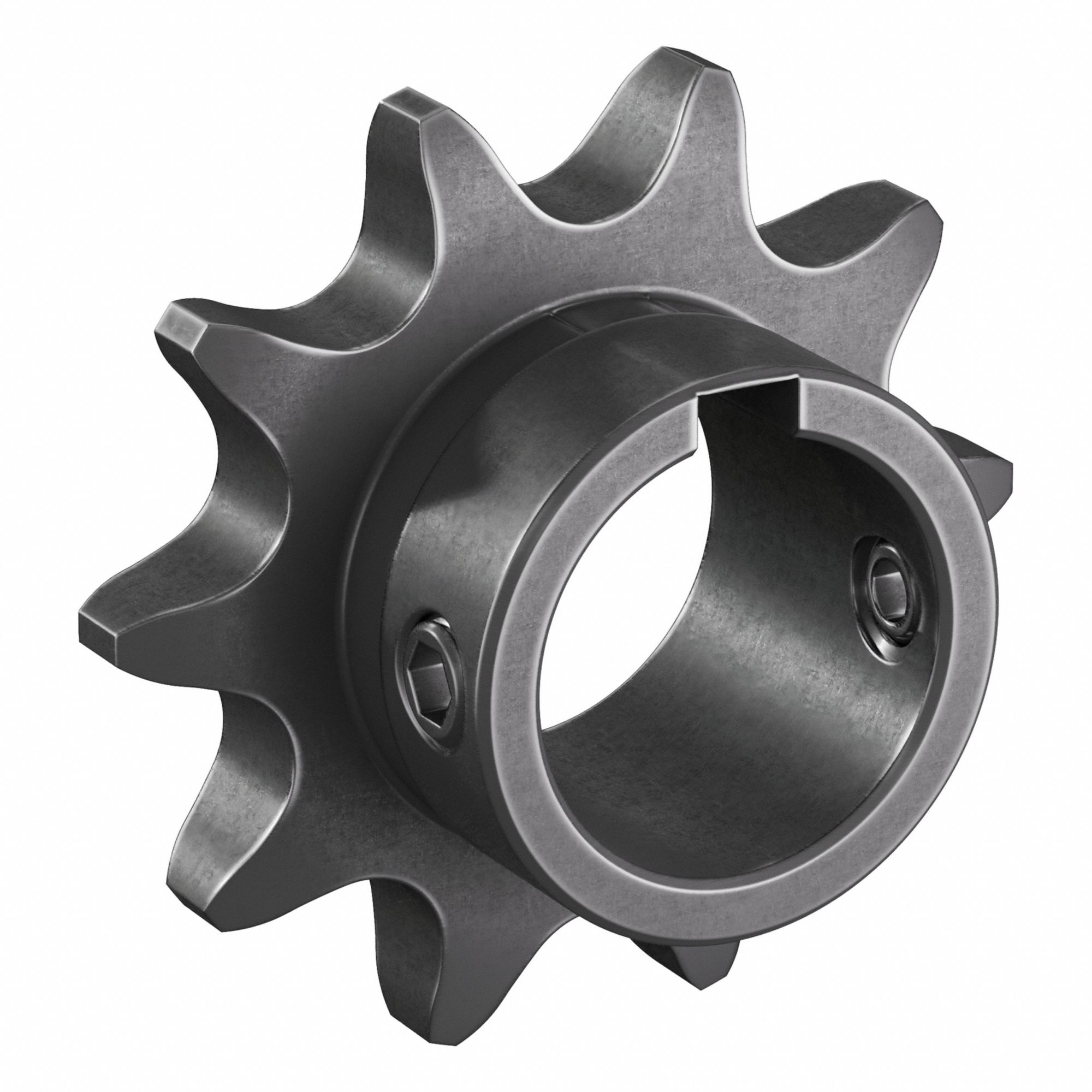 Single Strand Sprocket: 50, For 5/8 in Chain Pitch, 1 in Bore Dia, 10 Teeth, Steel