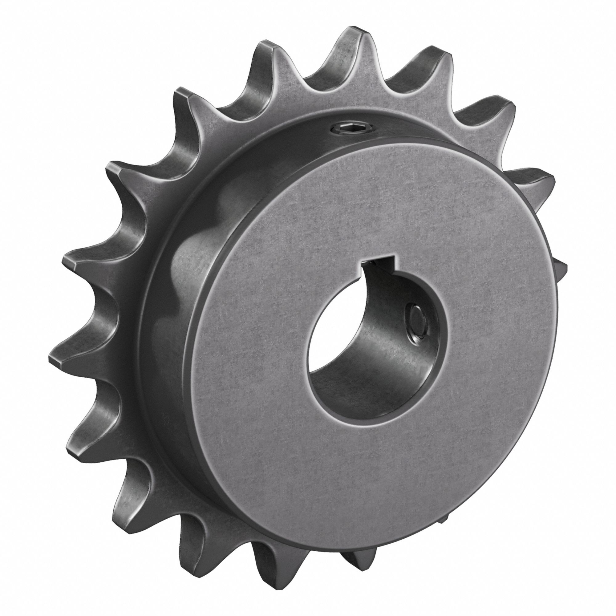 Single Strand Sprocket: 50, For 5/8 in Chain Pitch, 1 in Bore Dia, 18 Teeth, Steel