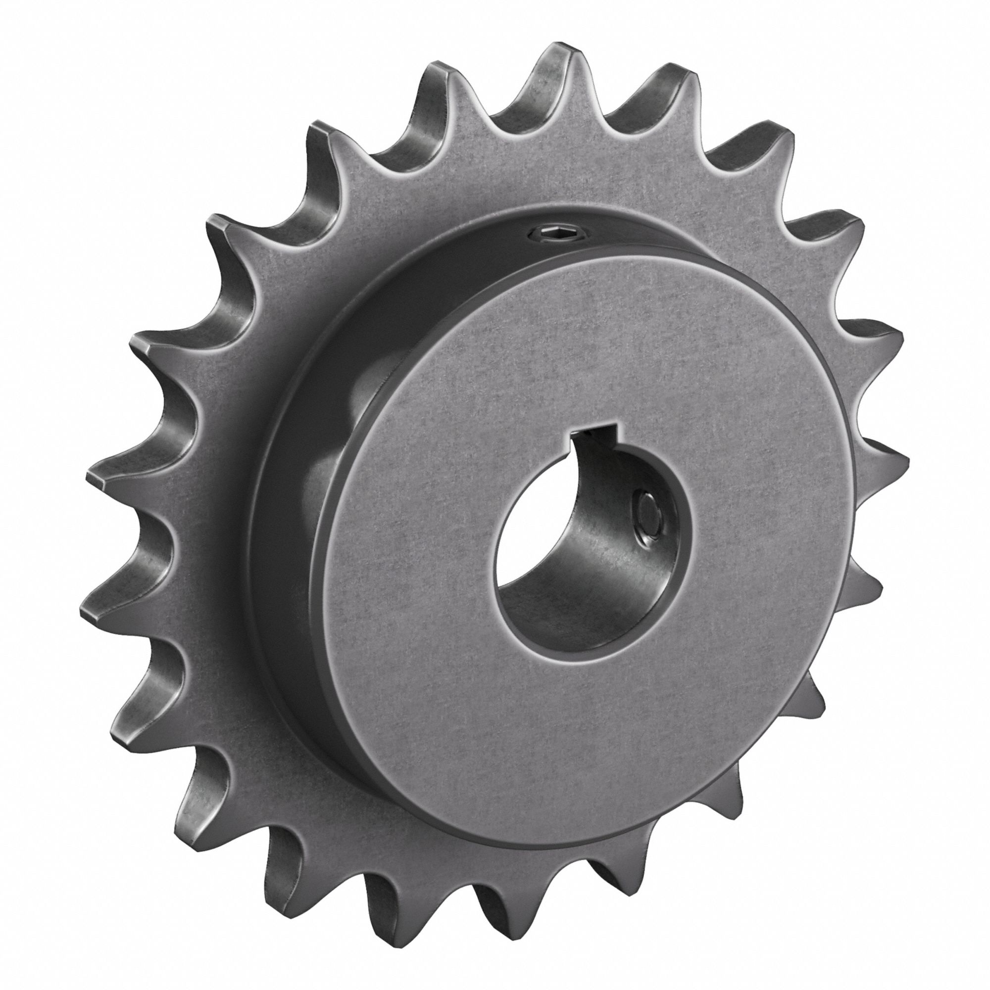 Single Strand Sprocket: 50, For 5/8 in Chain Pitch, 1 in Bore Dia, 21 Teeth, Steel
